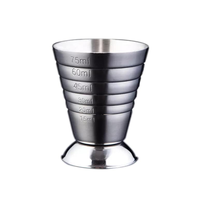 Premium Stainless Steel Bartender Jigger - Multi-Level Measuring Cup (15/20/30/45/60/75ml) for Cocktails & Liquor | Perfect for Home Bars, Mixology & Professional Bartending