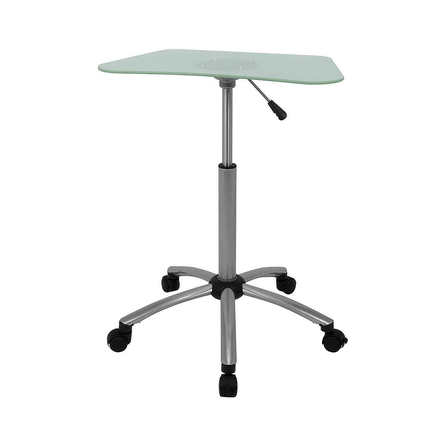 1 Pc Silver Vision Mobile Cart with Frosted Glass 403529 - Perfect for Office, Salon, or Home Storage and Organization