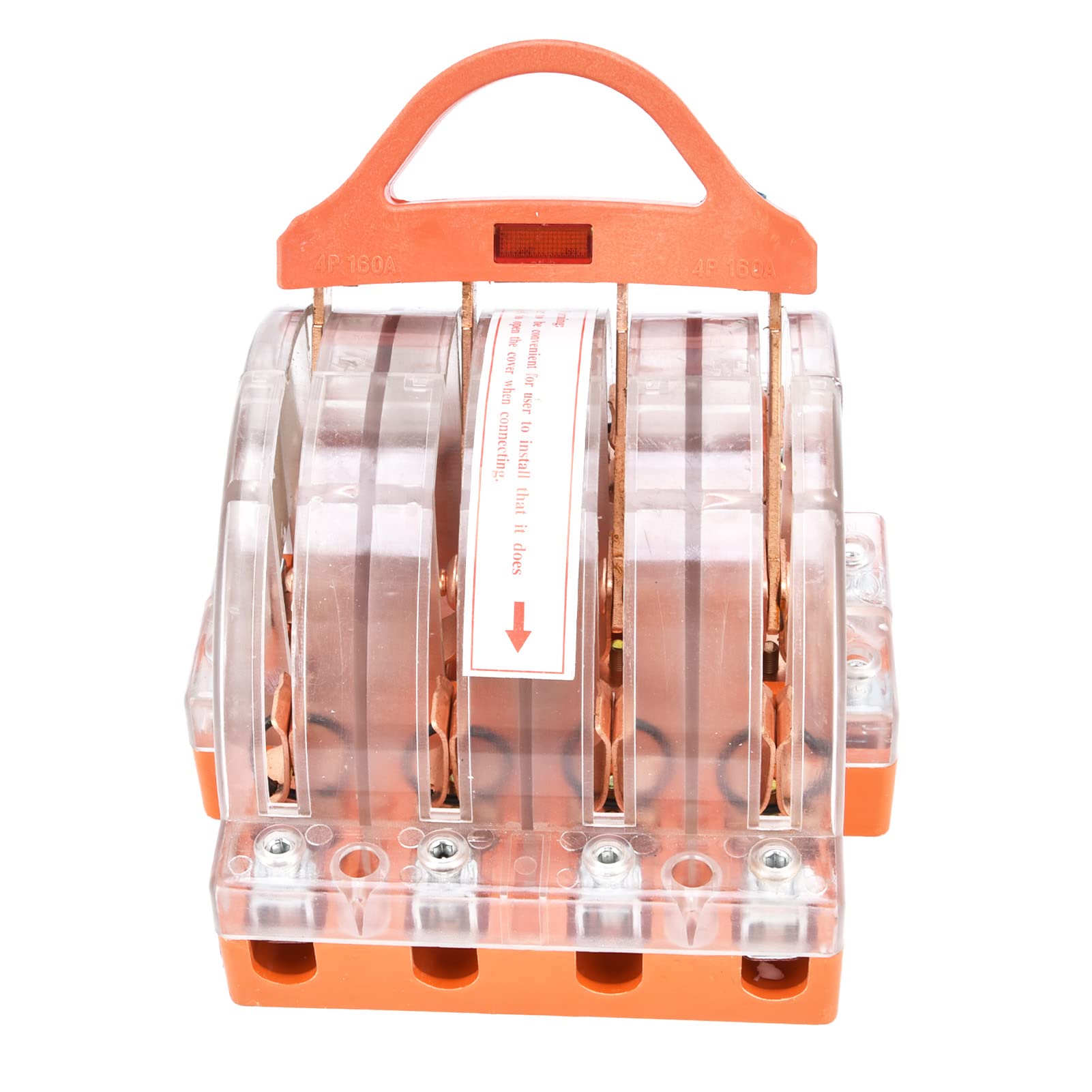 4 Pole Knife Switch 160A AC 380V - Double Throw Disconnect Switch with Transparent Cover & LED Indicators - Perfect for Industrial Electrical Panels, Power Distribution & Motor Control Applications