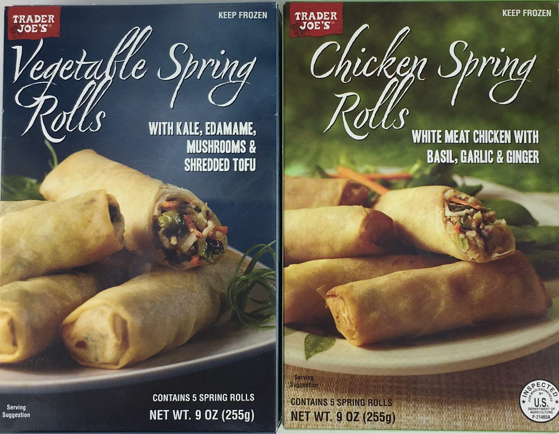Trader Joe's Chicken & Vegetable Spring Roll Variety Pack - 2 Delicious Flavors (Chicken & Veggie) - Perfect for Appetizers, Snacks, or Party Platters
