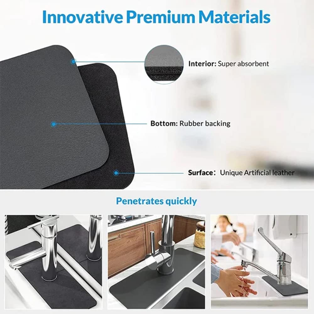 Diatomite Faucet Mat - Fast-Drying Splash Guard for Kitchen Sink