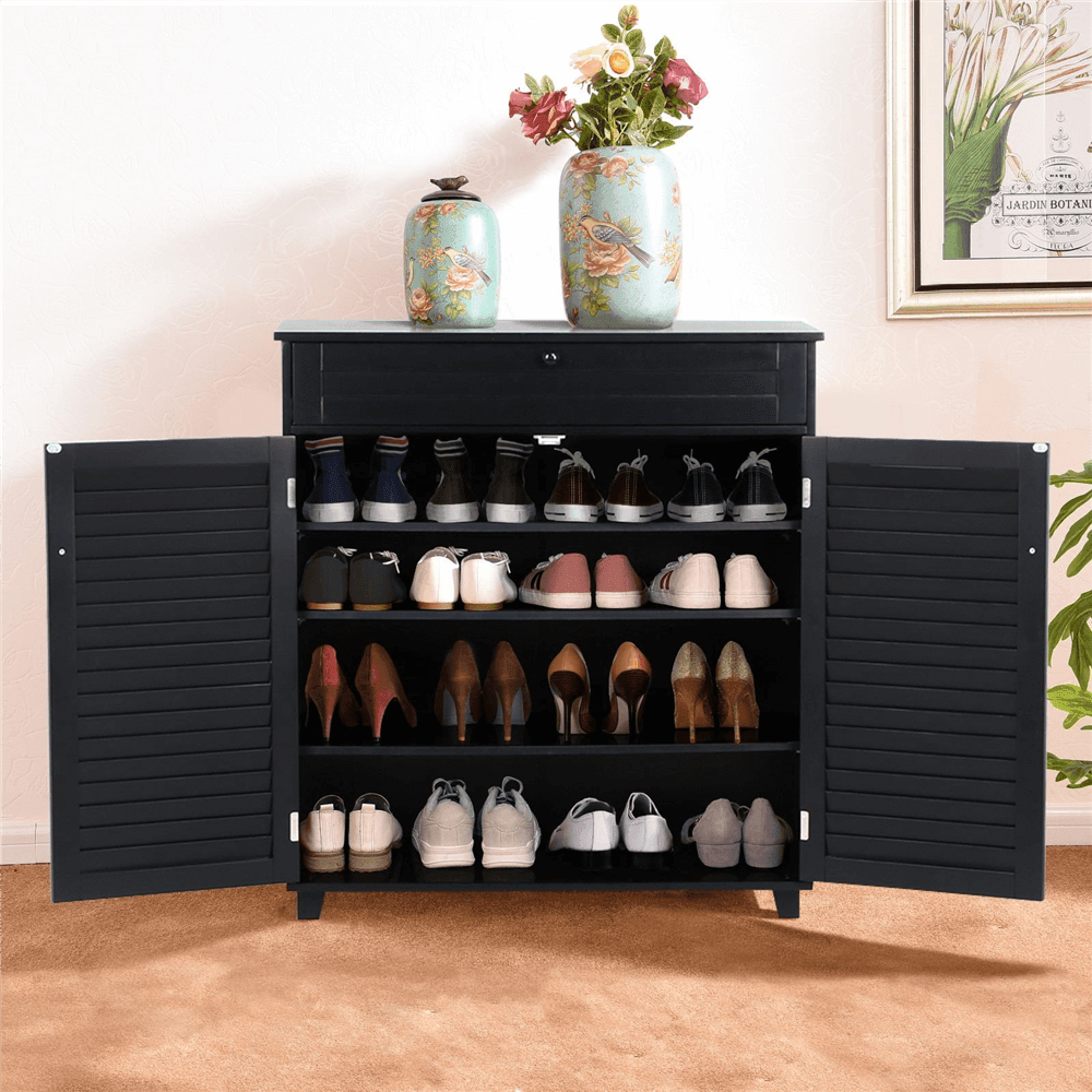 Yaheetech 3-Tier Storage Cabinet with 2 Drawers - Organize Home Office, Kitchen, Bathroom & Closet - Space Saving Storage Solution for Small Spaces