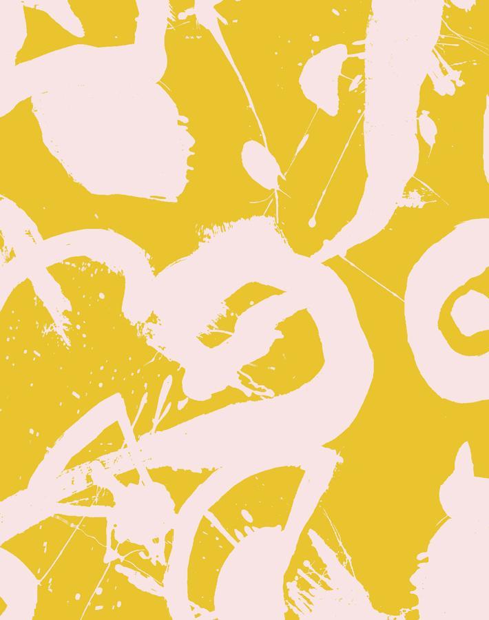 Chris Benz 'El Quijote' Pink and Yellow Wallpaper - Modern Floral Peel & Stick Wallpaper for Living Room, Bedroom, or Nursery Decor