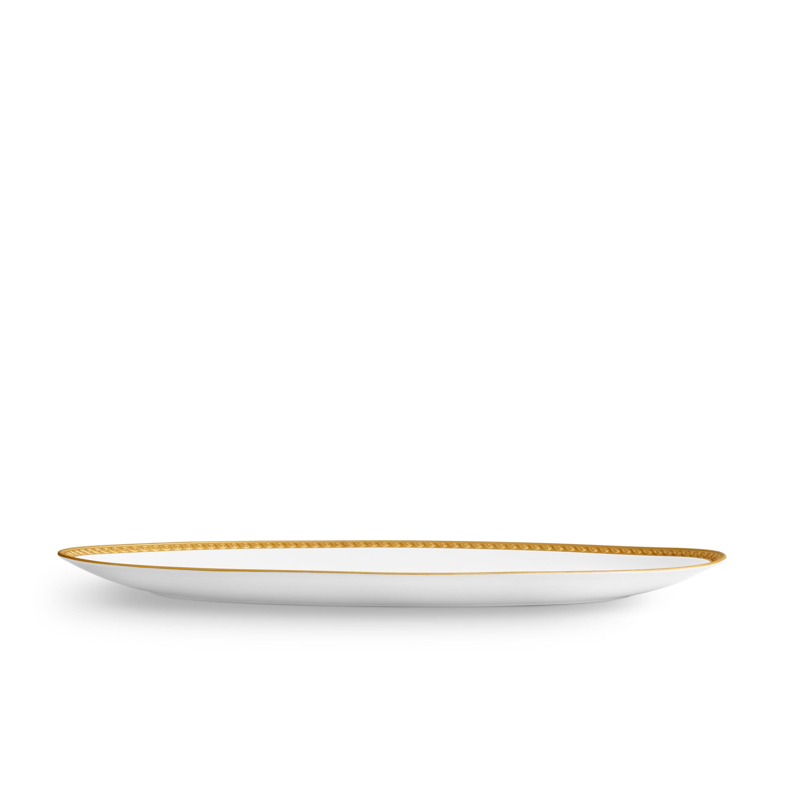 Neptune Oval Platter - Large Gold Serving Tray for Elegant Dinner Parties, Wedding Receptions & Holiday Entertaining