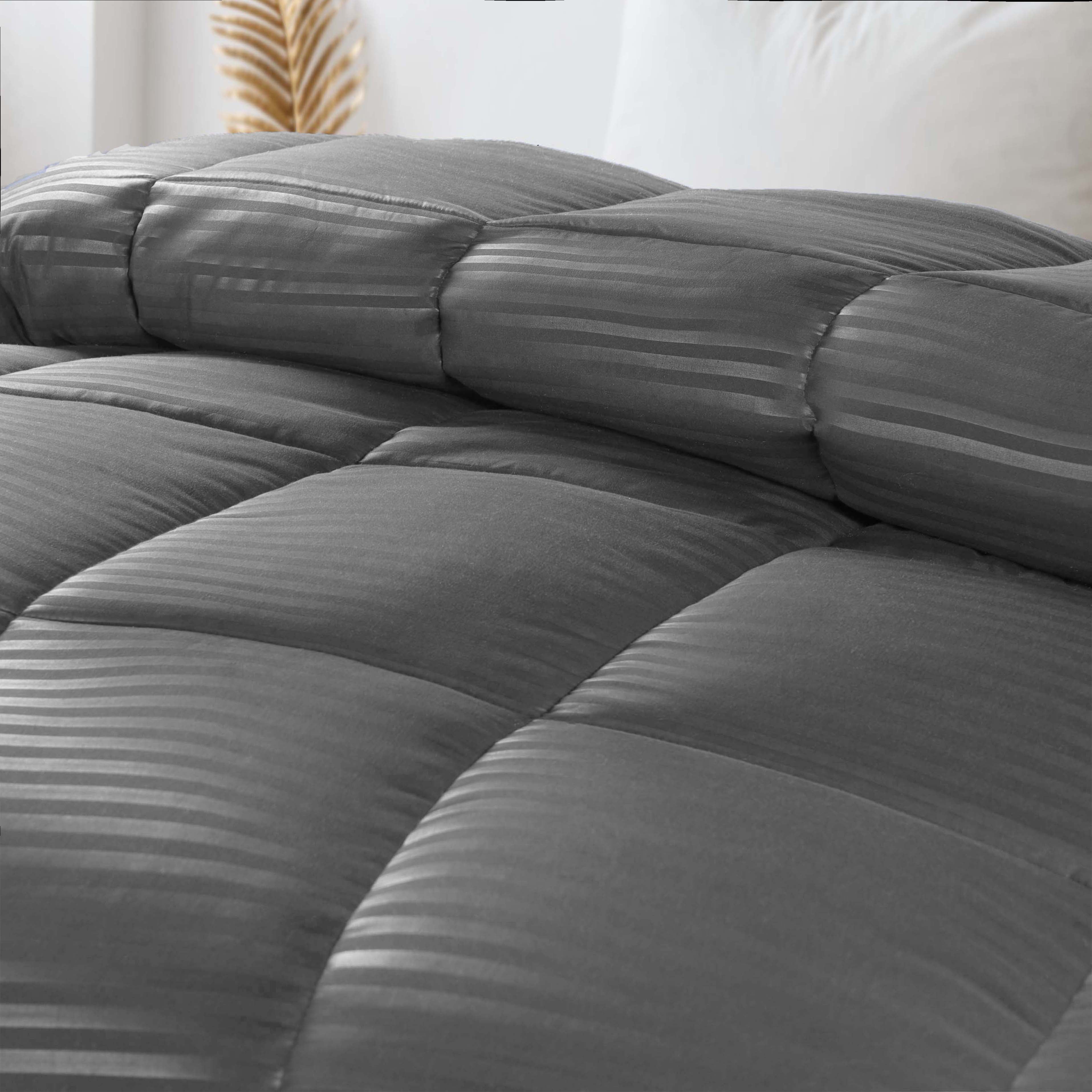 Reversible Striped Down Alternative Comforter - Soft & Lightweight All-Season Bedding for Cozy Sleep - Perfect for Bedrooms, Guest Rooms & Dorm Rooms