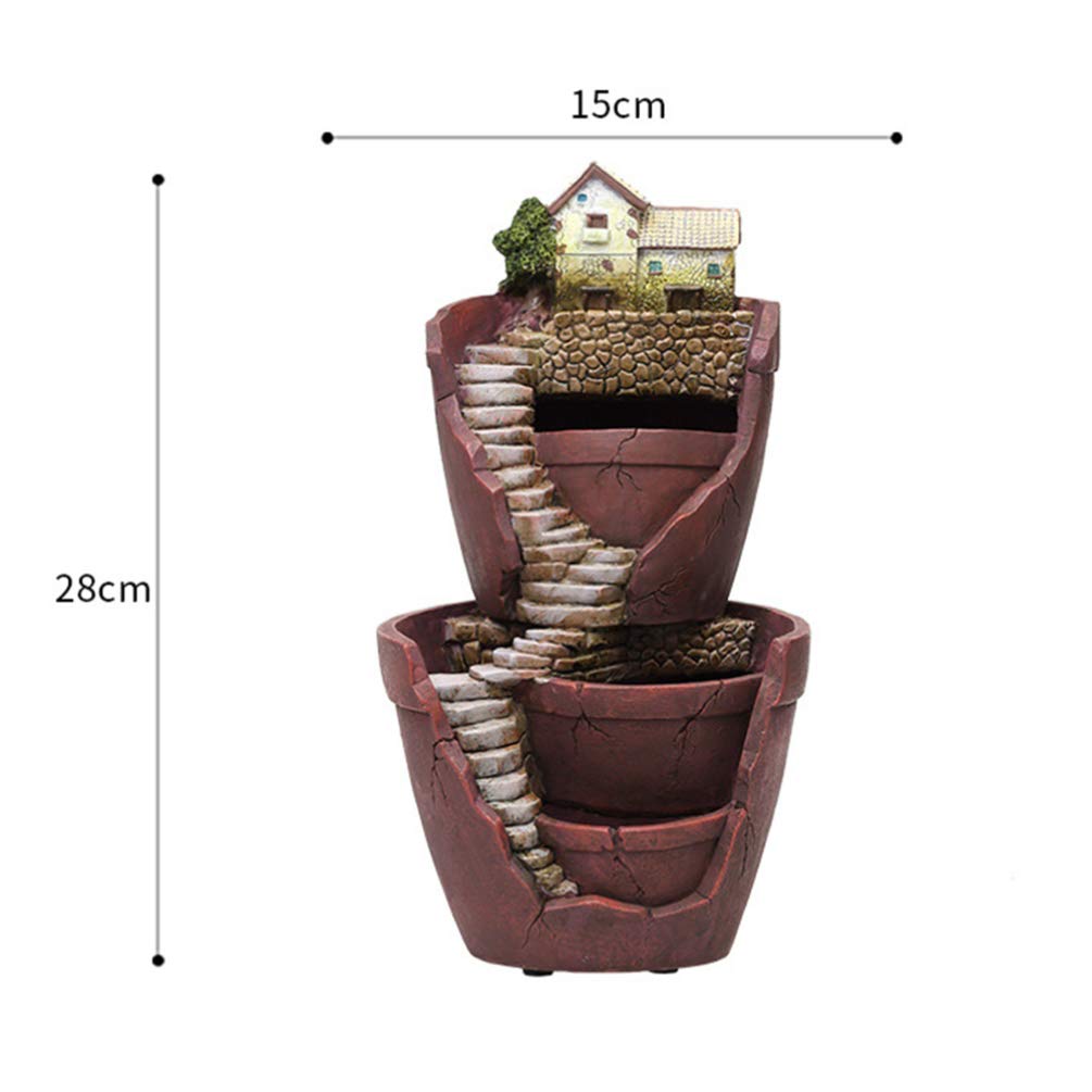 BESPORTBLE Small Succulent Pot - Double Layer Sky Garden Planter with Miniature House Design - Cactus & Succulent Planters for Home, Office Decor - Perfect for Windowsills, Desks & Gift Giving