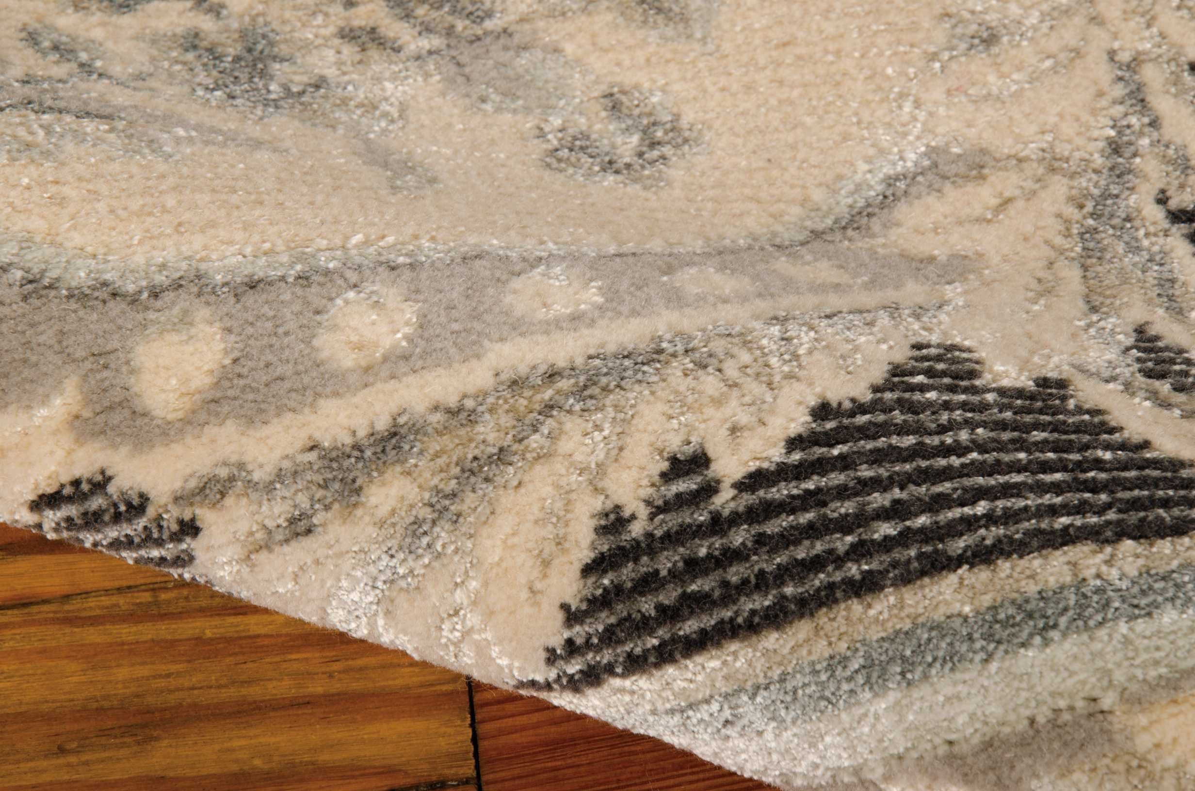 Nourison Platine Charcoal Rectangle Area Rug 3'5