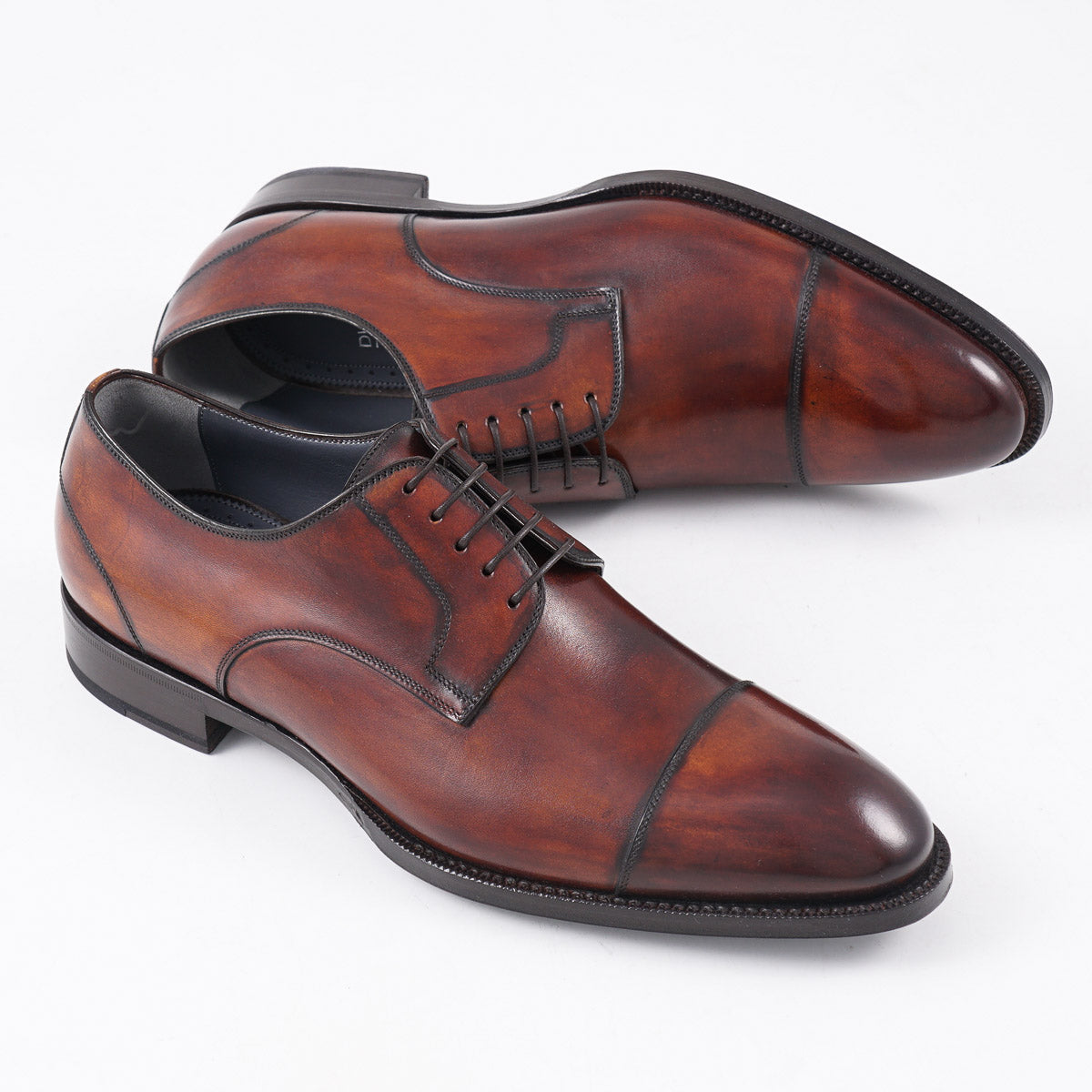Di Bianco 'Monza' Museum Calf Derby Shoes - Premium Italian Leather Dress Shoes for Men | Perfect for Business, Formal Events & Office Wear