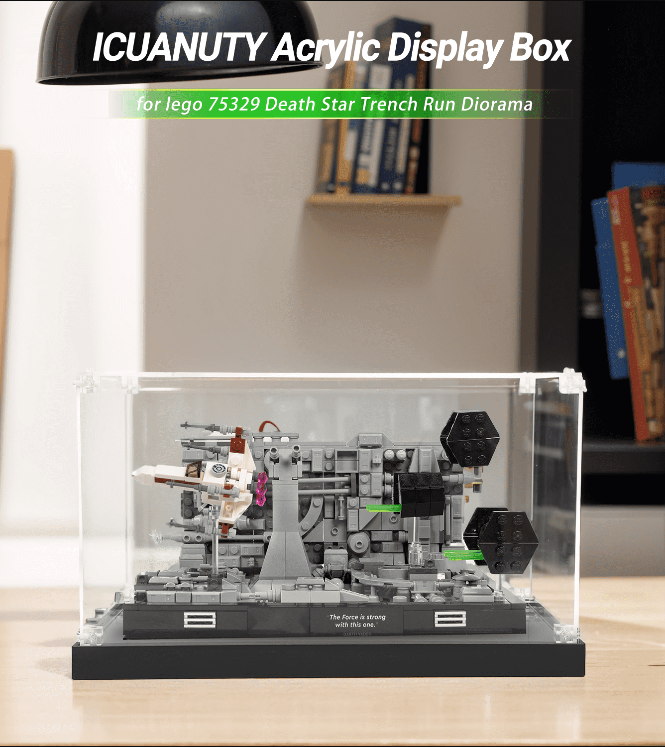 ICUANUTY Lego Star Wars Display Case for Death Star Trench Run 75329 & Trash Compactor 75339 Diorama Sets - Perfect for Showcasing Collectibles in Home or Office