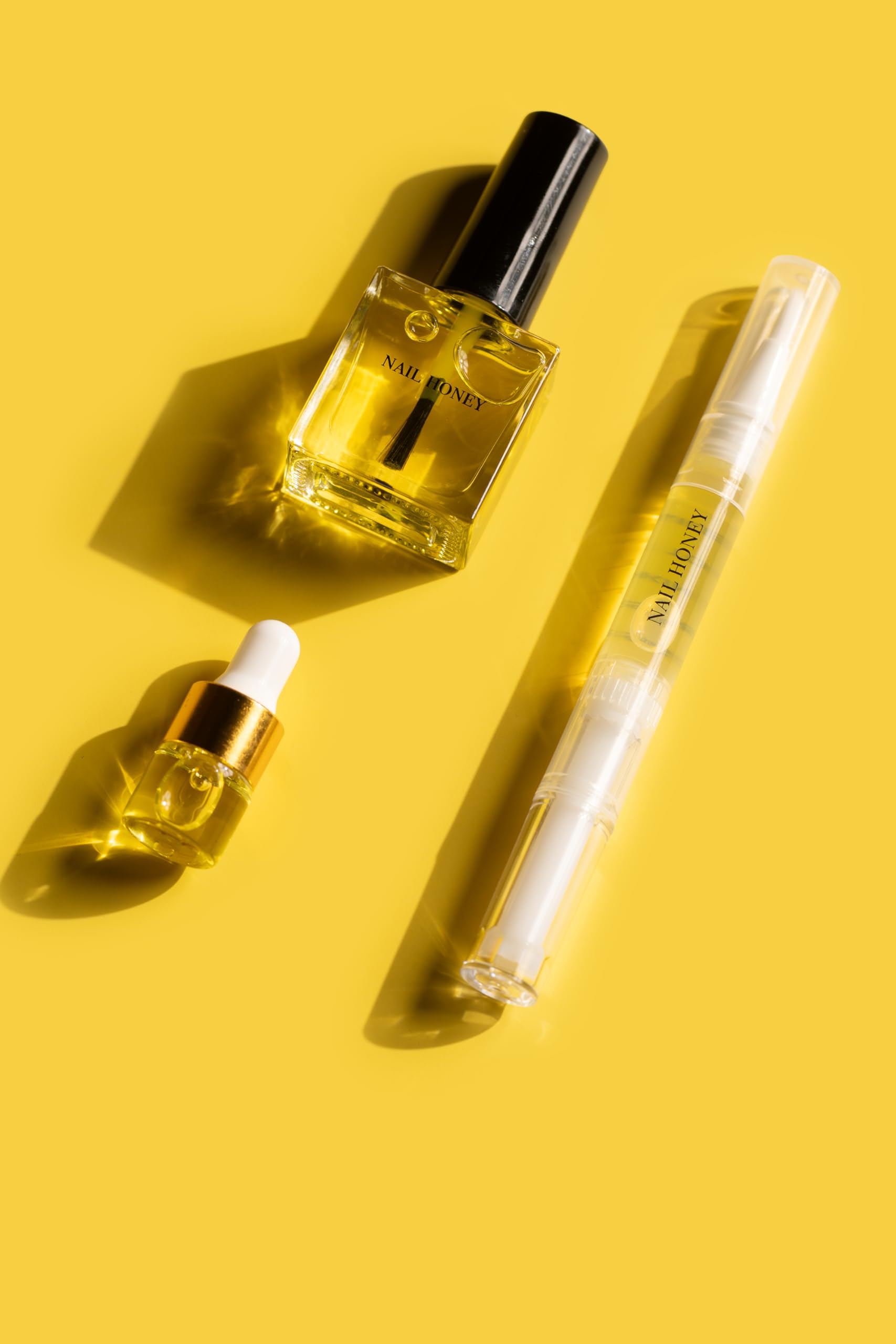 Organic Nail Strengthening Treatment for Growth & Moisture - Twinkled T Nail Honey Cuticle Oil Trio Set (Pen, Bottle & Dropper) | Natural Nail Care for Strong, Healthy Nails | Perfect for Salon, Home Manicures & DIY Nail Care