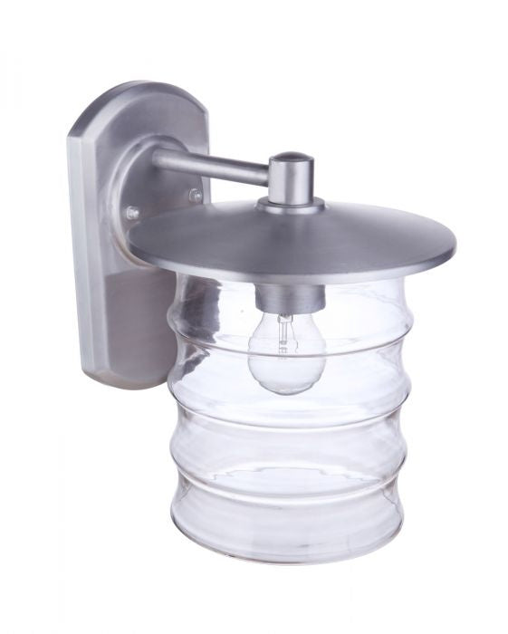 Canon One Light Outdoor Wall Mount in Satin Aluminum - Durable Exterior Light Fixture for Porch, Patio & Garden Lighting | Weather-Resistant Aluminum Sconce