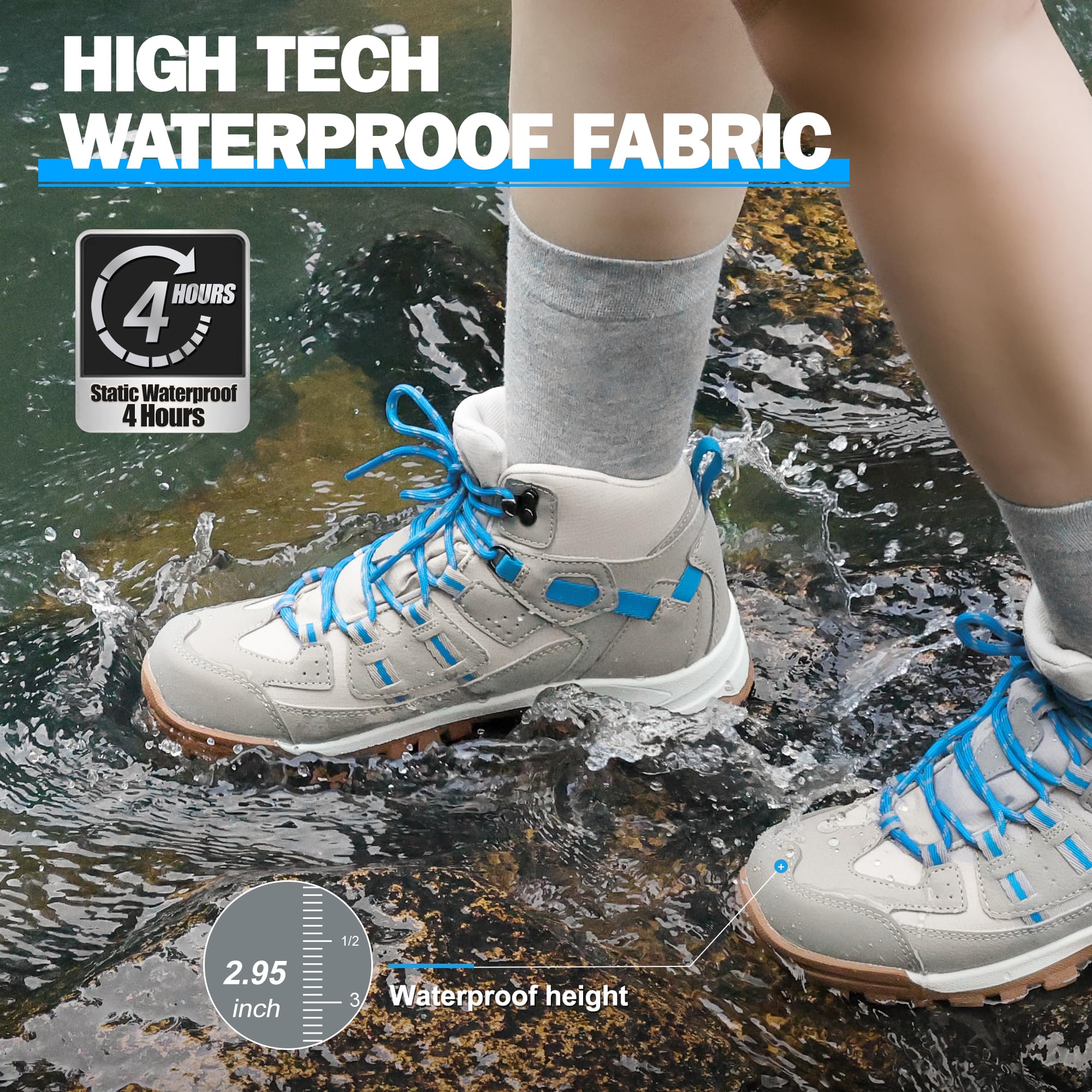 Waterproof Non-Slip Women's Hiking Boots - Lightweight Comfortable Outdoor Walking Shoes for Trail, Camping & Trekking | R CORD Women's Hiking Footwear