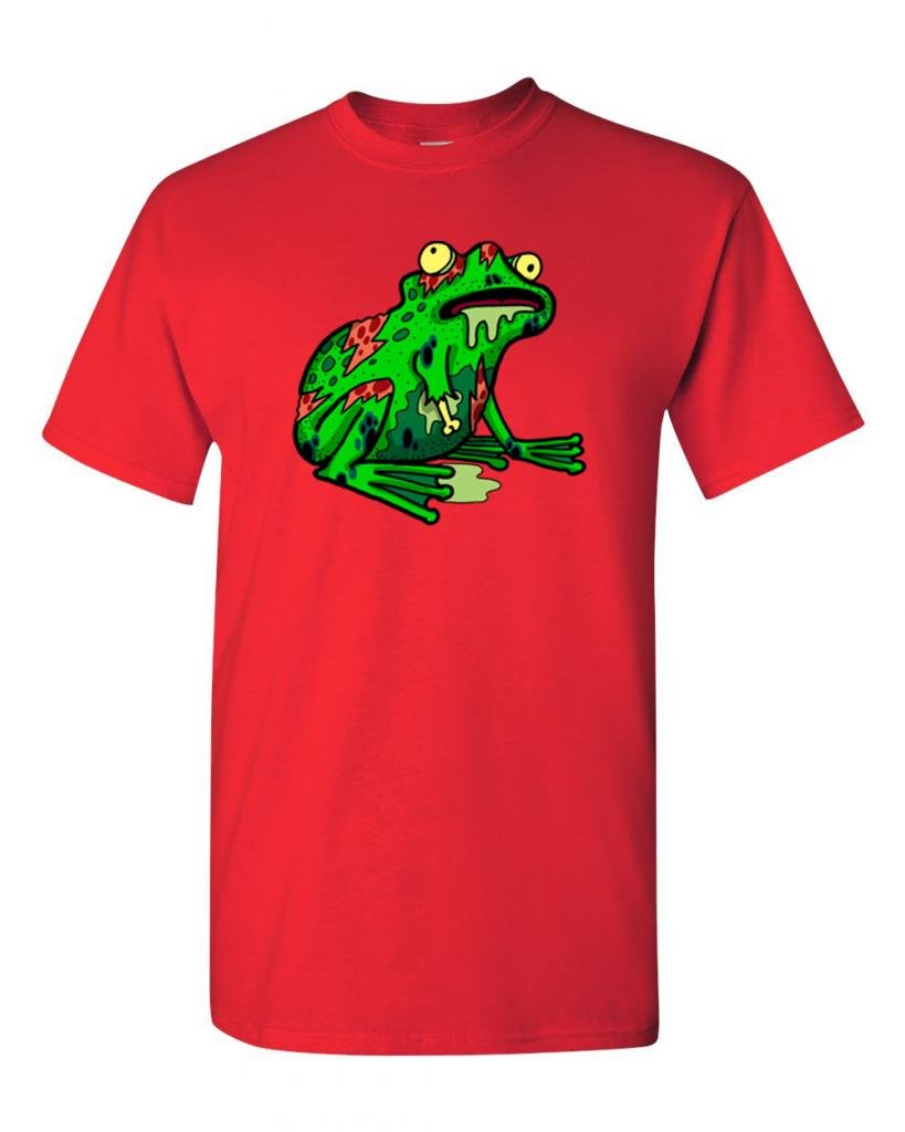 Zombie Frog Undead Animals Graphic T-Shirt for Adults - Cool Horror & Halloween Tee for Parties, Cosplay & Casual Wear