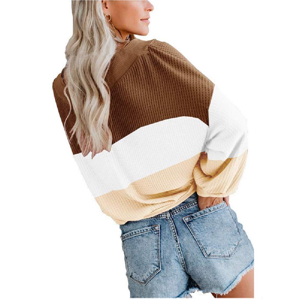 Dreamskull Women's V-Neck Batwing Long Sleeve Waffle Knit T-Shirt | Off Shoulder Casual Sweater Top | Perfect for Fall Layering, Date Nights & Cozy Outfits