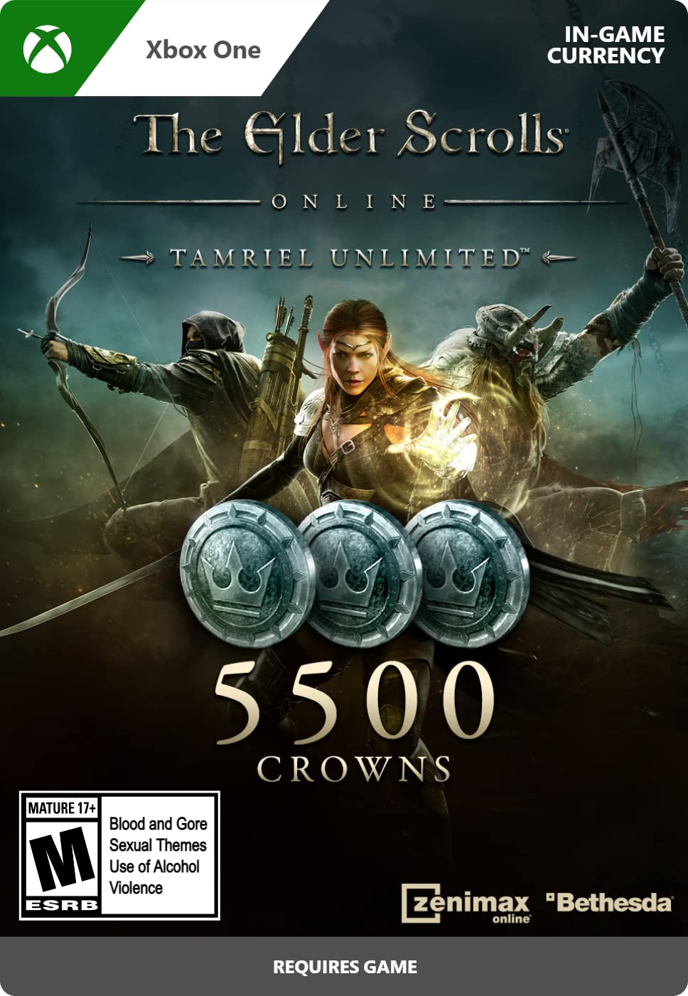 The Elder Scrolls Online: Tamriel Unlimited Edition - 5500 Crowns Digital Code for Xbox One | MMORPG Adventure Game with Expansions & In-Game Currency - Perfect for Fantasy RPG Fans