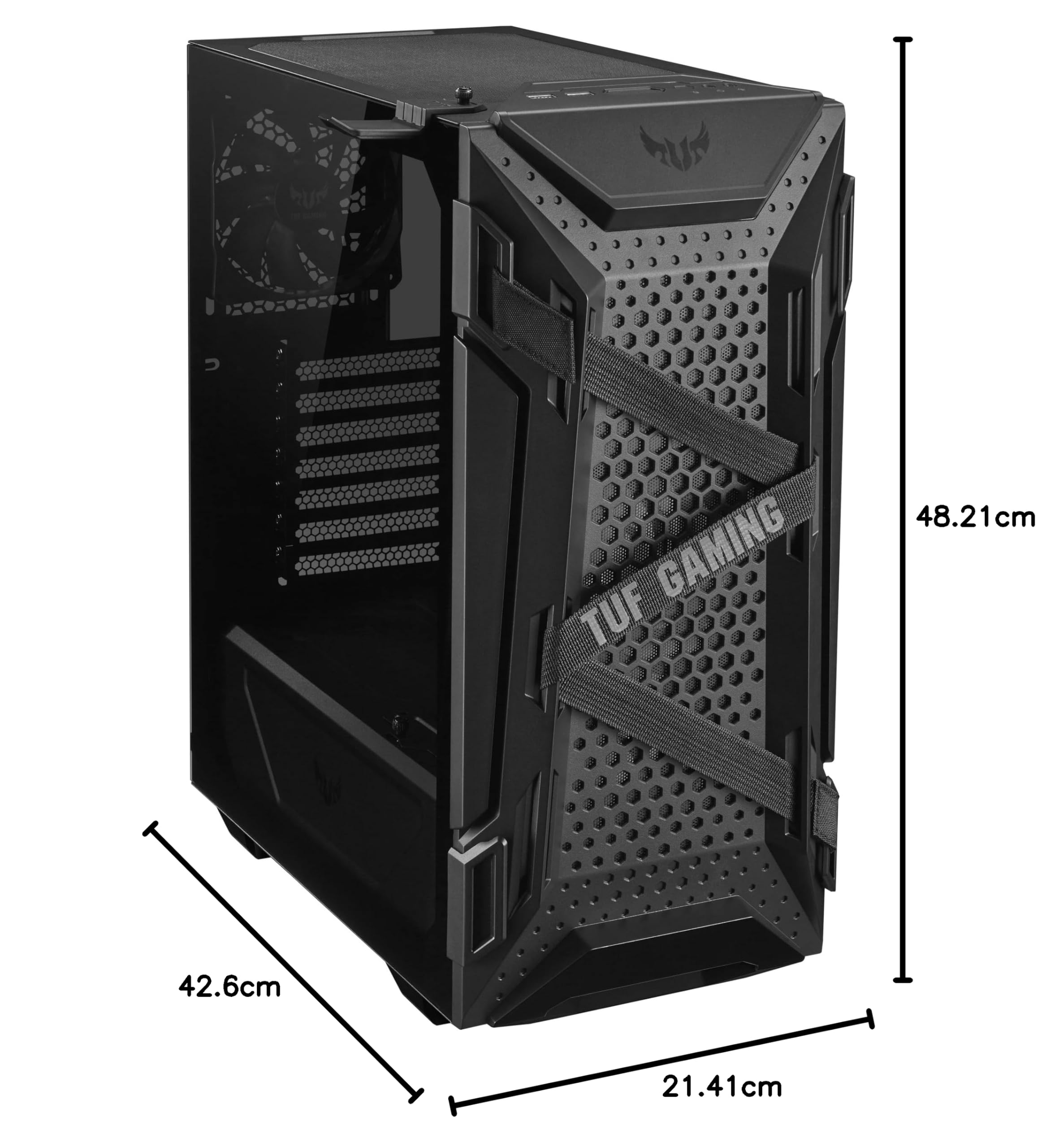ASUS TUF Gaming GT301 ATX Mid-Tower PC Case - Compact Design, Tempered Glass Side Panel, Black | Perfect for Gaming Rigs & High-Performance Builds