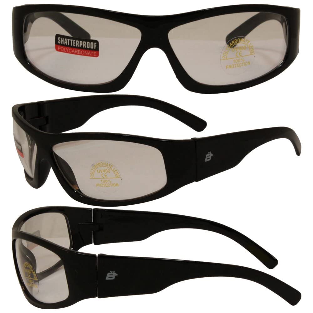 Blackbird Sport Motorcycle Riding Sunglasses - UV Protection, Anti-Glare, Lightweight Black Frame Sunglasses for Men & Women - Perfect for Cycling, Racing & Outdoor Adventures