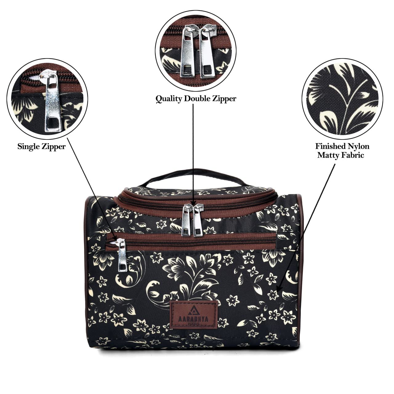 LIBAH Large Cosmetic Organizer Bag with Hook - Waterproof Makeup Travel Case for Women, Multi-Color & Design Options (1 Piece) - Perfect for Travel, Home Storage & On-the-Go Organization