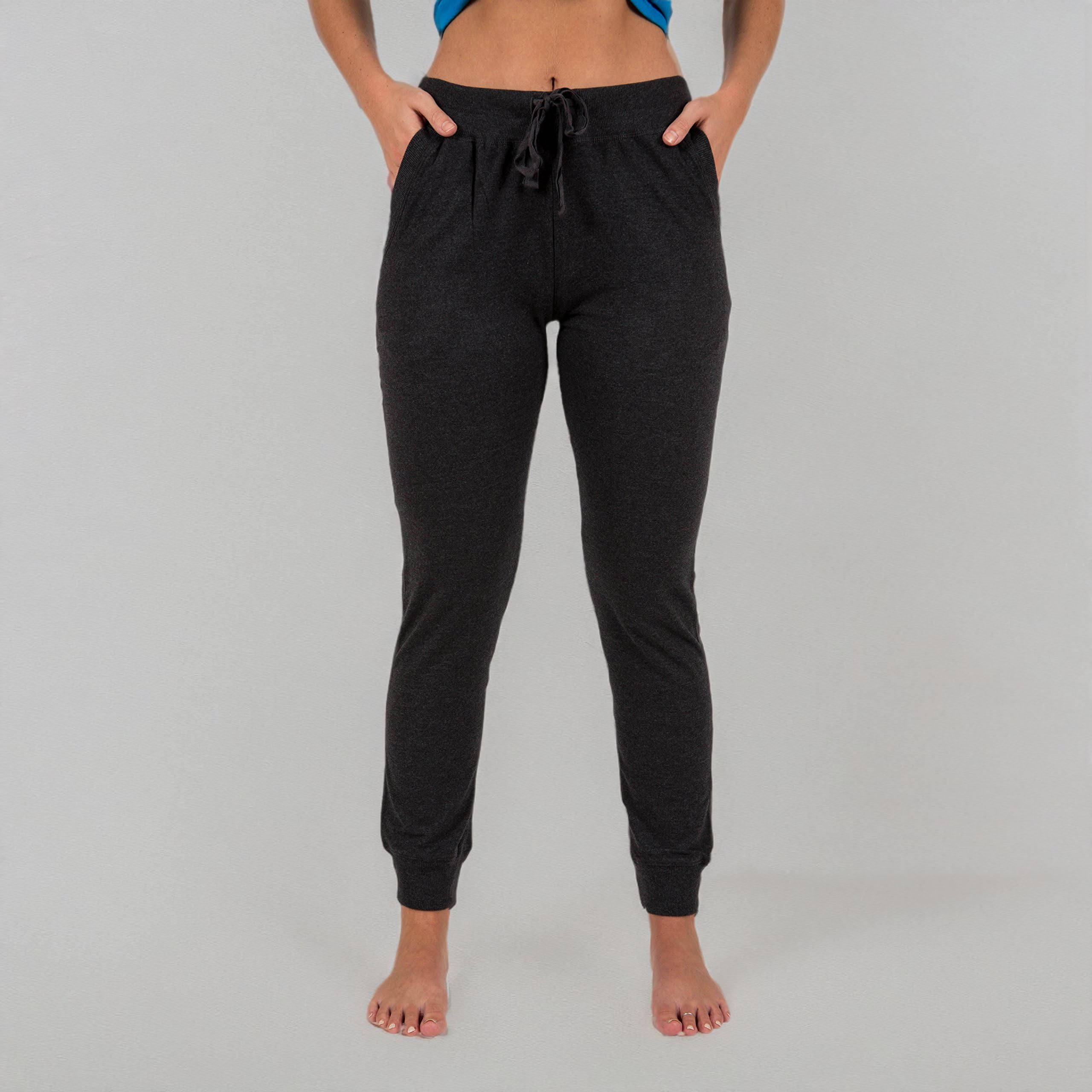 Sexy Basics Women's Drawstring Joggers - Soft Knit Cotton Sweatpants | Multi-Pack & Color Options | Perfect for Yoga, Lounge & Casual Wear