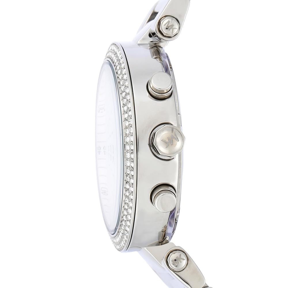 Michael Kors Parker Women's Watch - Stainless Steel & Pavé Crystal Watch with Interchangeable Steel, Leather, or Silicone Bands | Elegant Dress Watch for Work, Parties & Everyday Wear