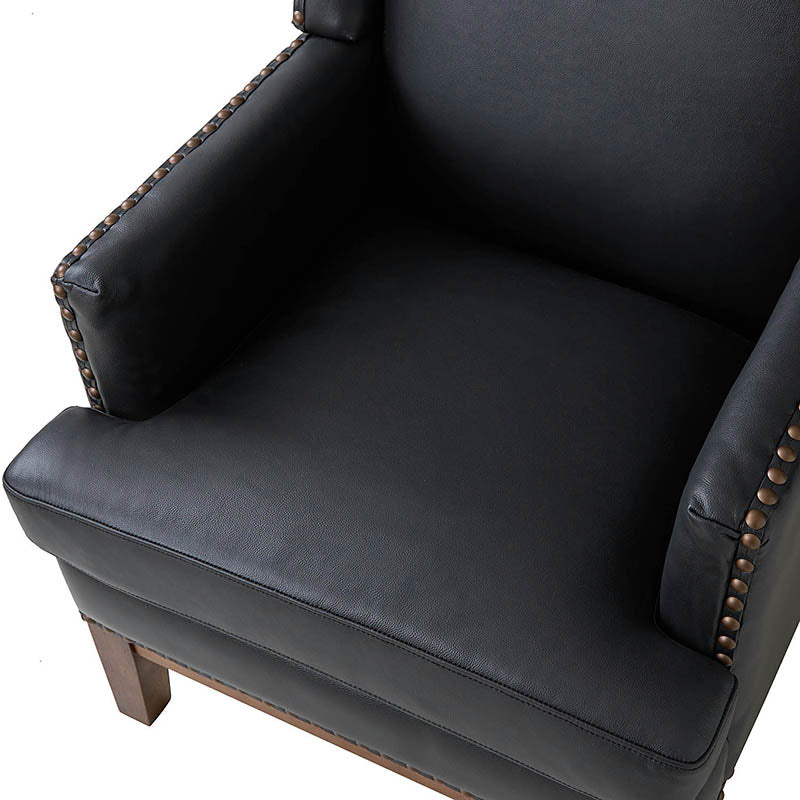 Genuine Leather Mid Century Modern Accent Chair - Rosa Design for Living Room, Office & Lounge - Stylish & Comfortable Seating