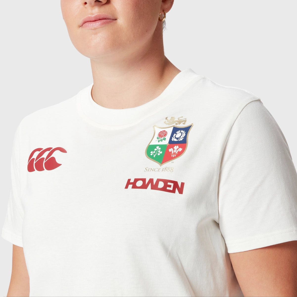Canterbury British & Irish Lions Women's Cotton T-Shirt - White - Comfortable & Breathable for Sports & Casual Wear
