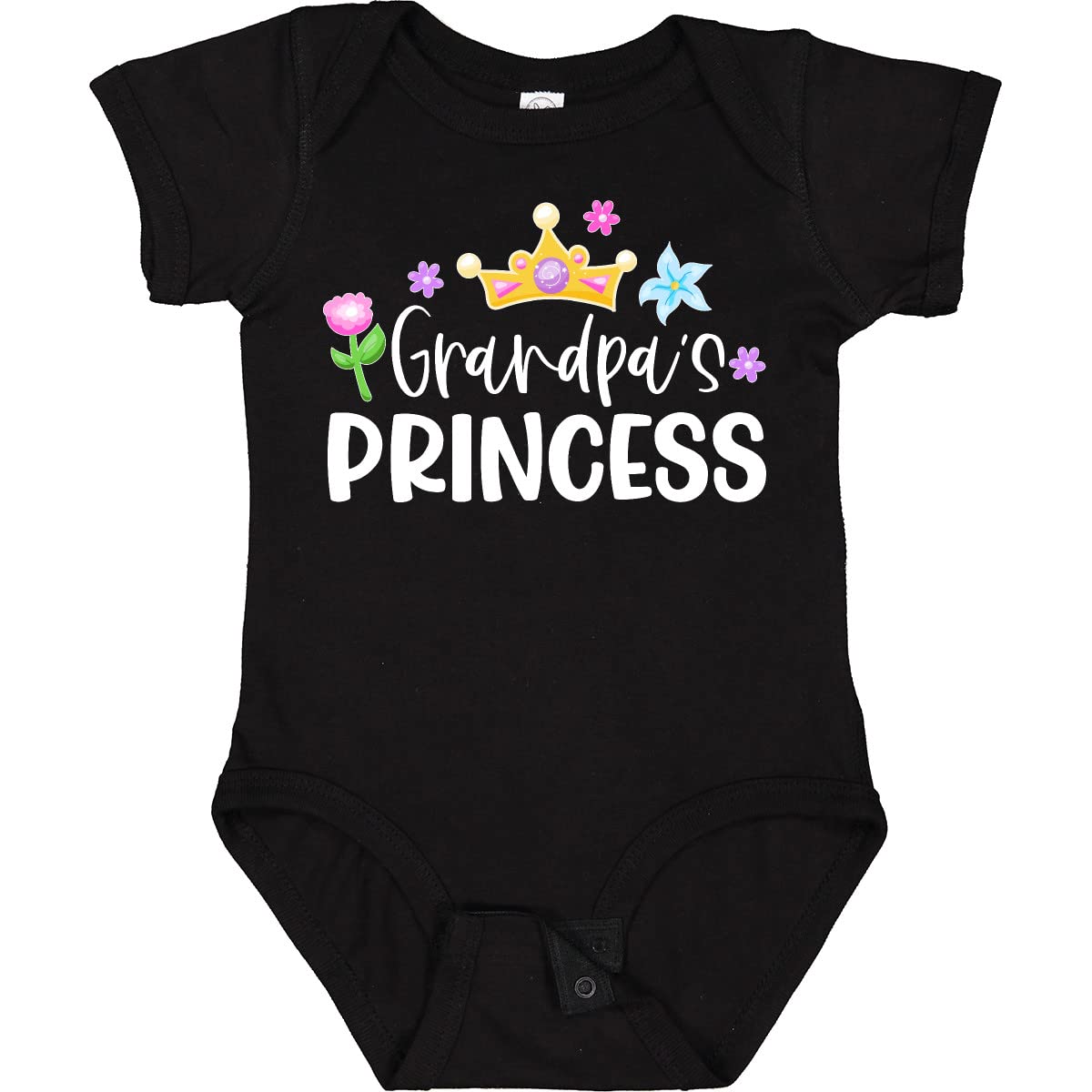 Grandpa's Princess Baby Bodysuit - Floral Crown Design for Special Occasions