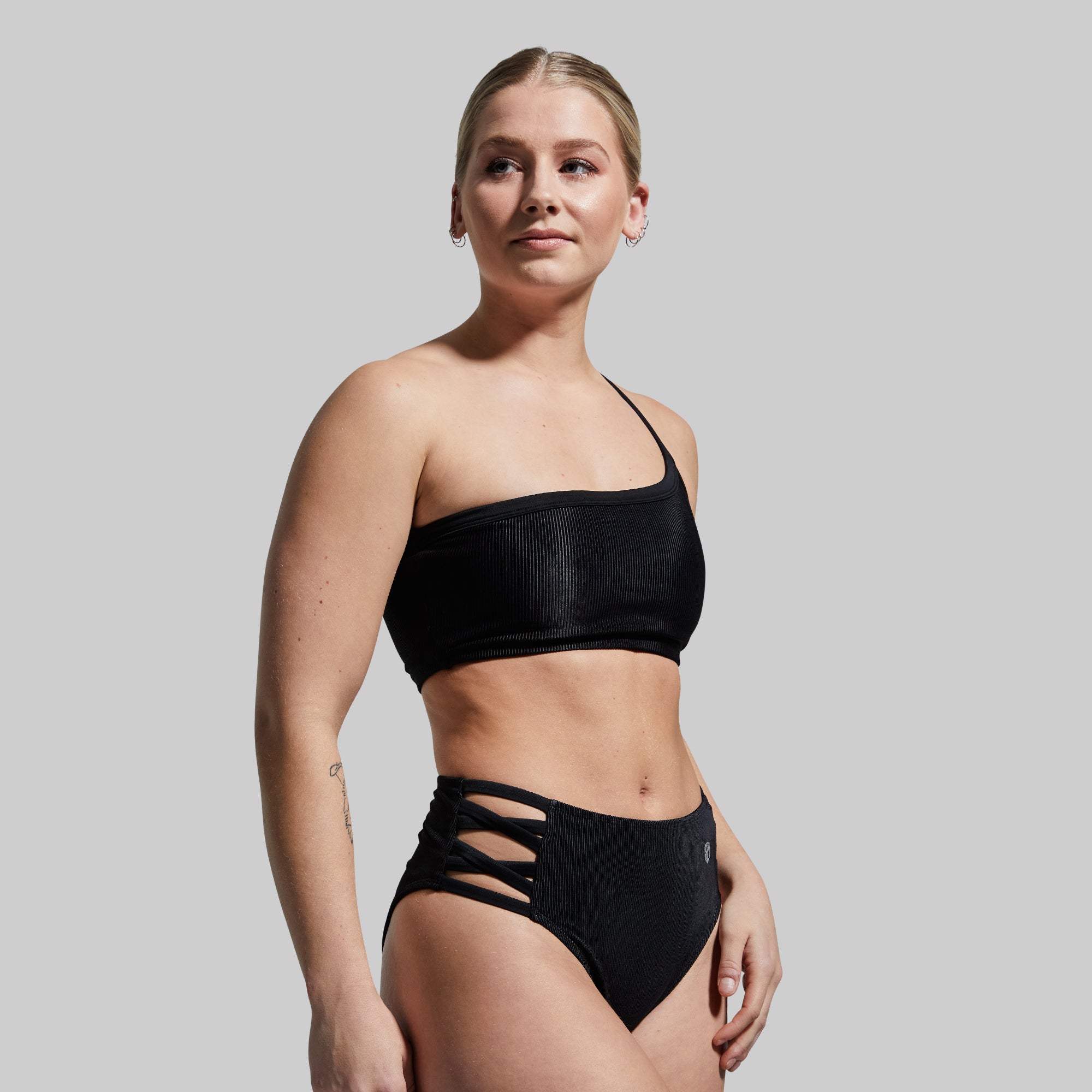Deep End Bikini Top - Black Ribbed Swimwear for Women | Perfect for Beach, Pool & Summer Vacations
