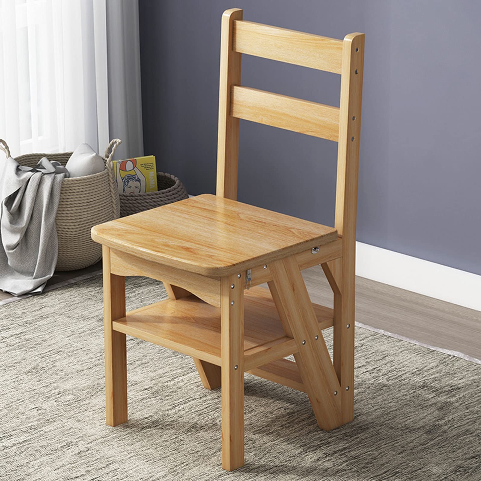 NEVKA Foldable Step Stool for Home - Multifunctional Kitchen Step Ladder, Library Stool, Display Shelf, and Storage Organizer - Perfect for Reaching High Cabinets, Organizing Books, and Home Decor