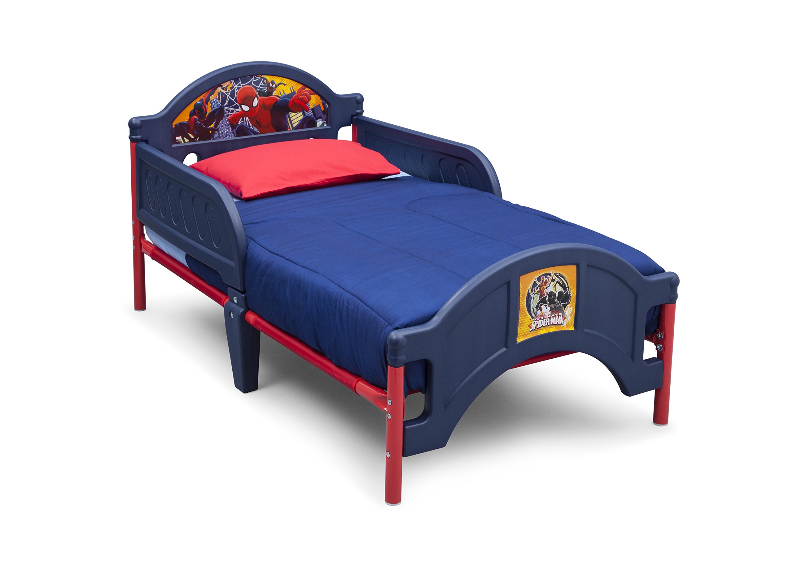 Delta Children Plastic Toddler Bed with Marvel Spider-Man Design - Safe & Durable Kids Bed for Boys & Girls | Perfect for Nursery, Bedroom or Playroom
