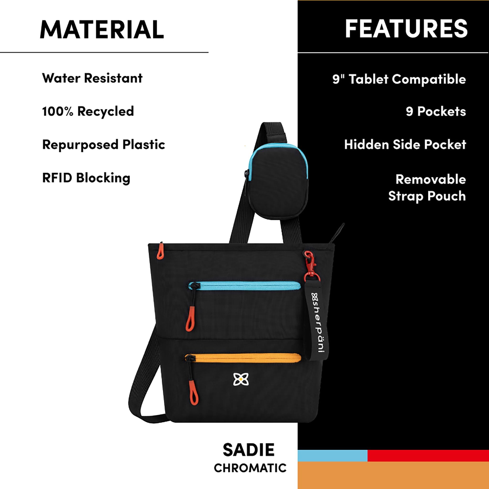 Sherpani Sadie RFID Crossbody Bag for Women - Lightweight Travel Purse with Removable Coin Pouch, Perfect for Daily Use & Outings