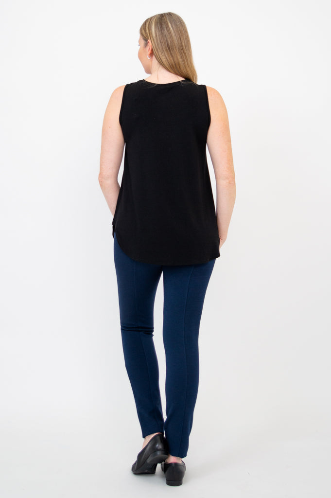 Stylish Black Bamboo Jazz Tank Top - Breathable & Comfortable Women's Casual Wear for Yoga, Gym, and Summer Outfits