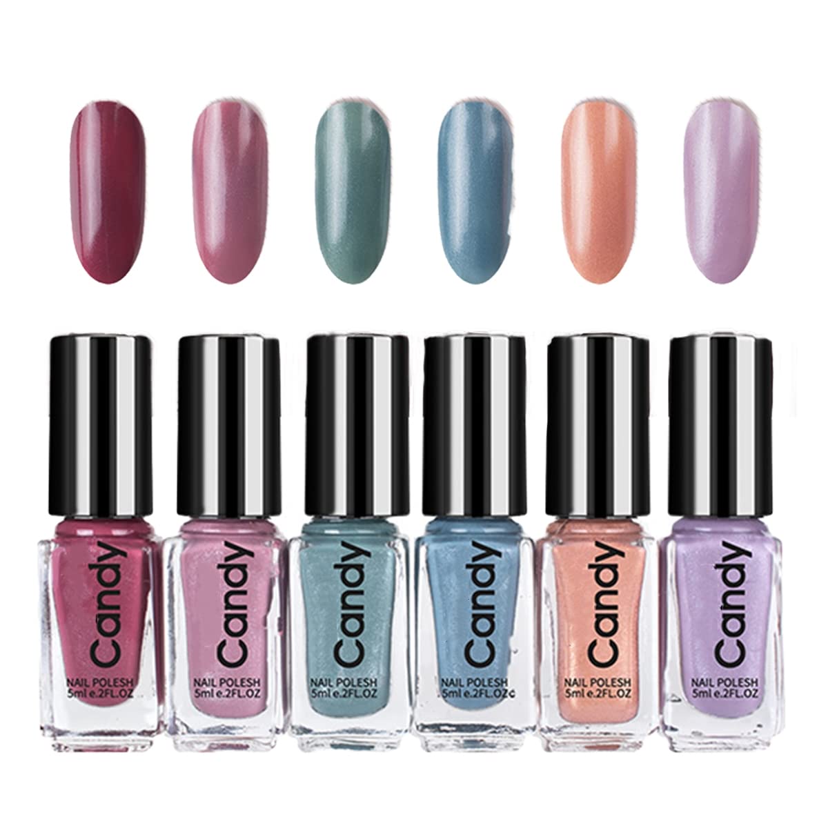 Quick Dry Long Lasting Nail Polish Set - 6 Colors for Women & Girls | Home & Party Use