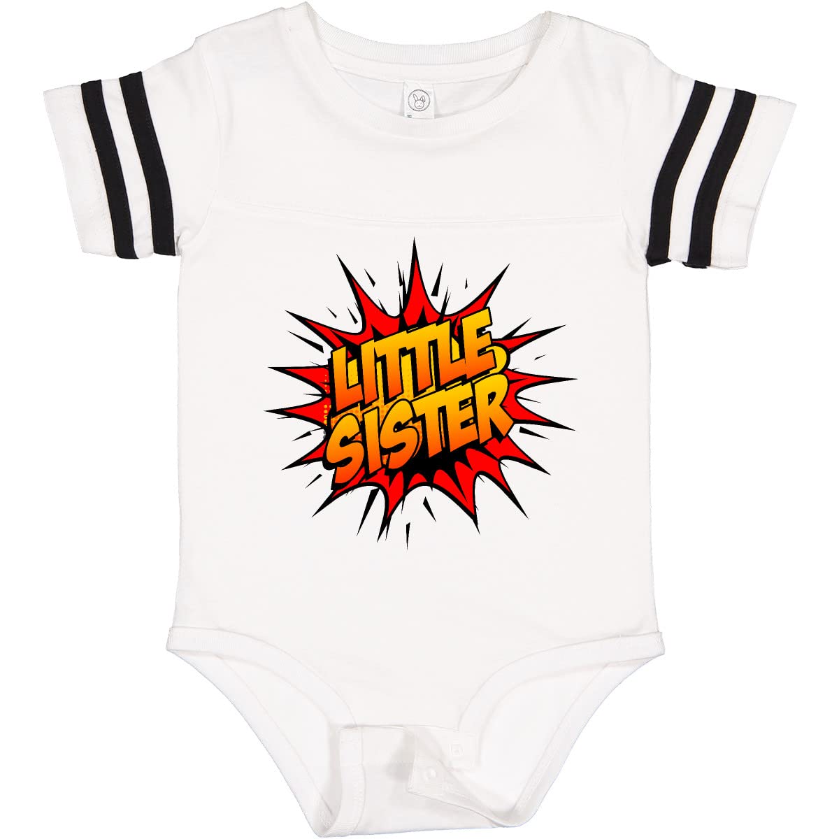 Inktastic Little Sister Super Hero Baby Bodysuit - Cute Superhero Outfit for Toddler Girls | Perfect for Birthday, Photo Shoots & Everyday Wear