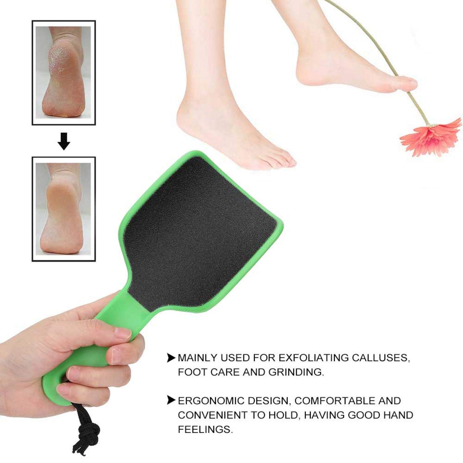 Professional Foot File Pedicure Tool - Portable Foot Rasp for Dead Skin Removal - Men & Women Home Pedicure Care - Green - Perfect for At-Home Spa, Travel & DIY Nail Care