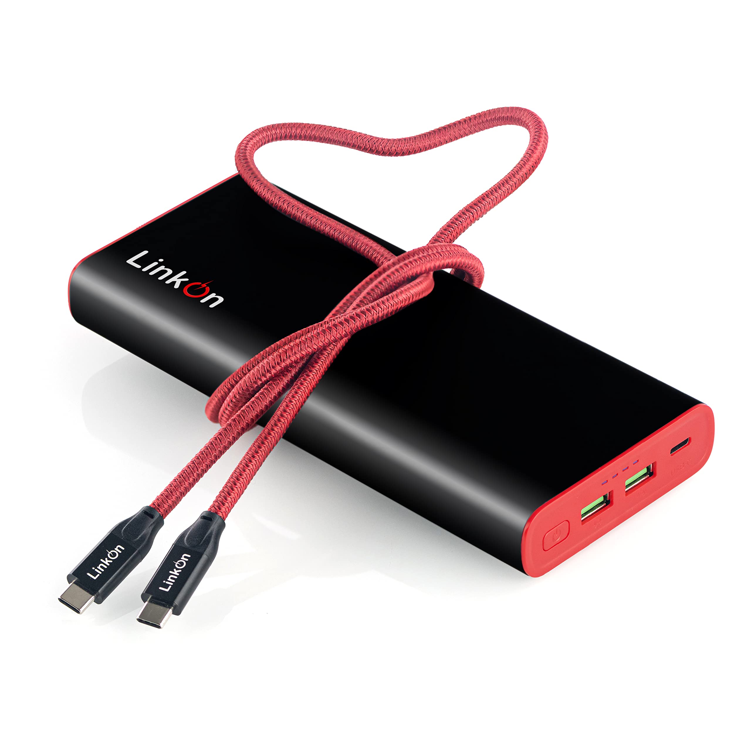 LinkOn 136W 26800mAh Power Bank with 100W USB-C PD3.0 & Dual 18W USB-A QC3.0 Ports - Fast Charging External Battery for MacBook, Dell, HP, Surface, Chromebook - Perfect for Travel, Work, and Emergency Power Backup