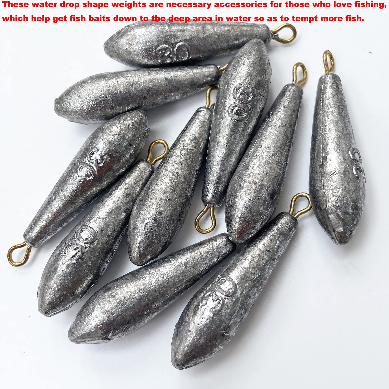Premium Bullet & Streamlined Fishing Sinkers - Lead Weights for Bottom Fishing in Freshwater & Saltwater - Ideal for Bass, Catfish & Deep Sea Angling
