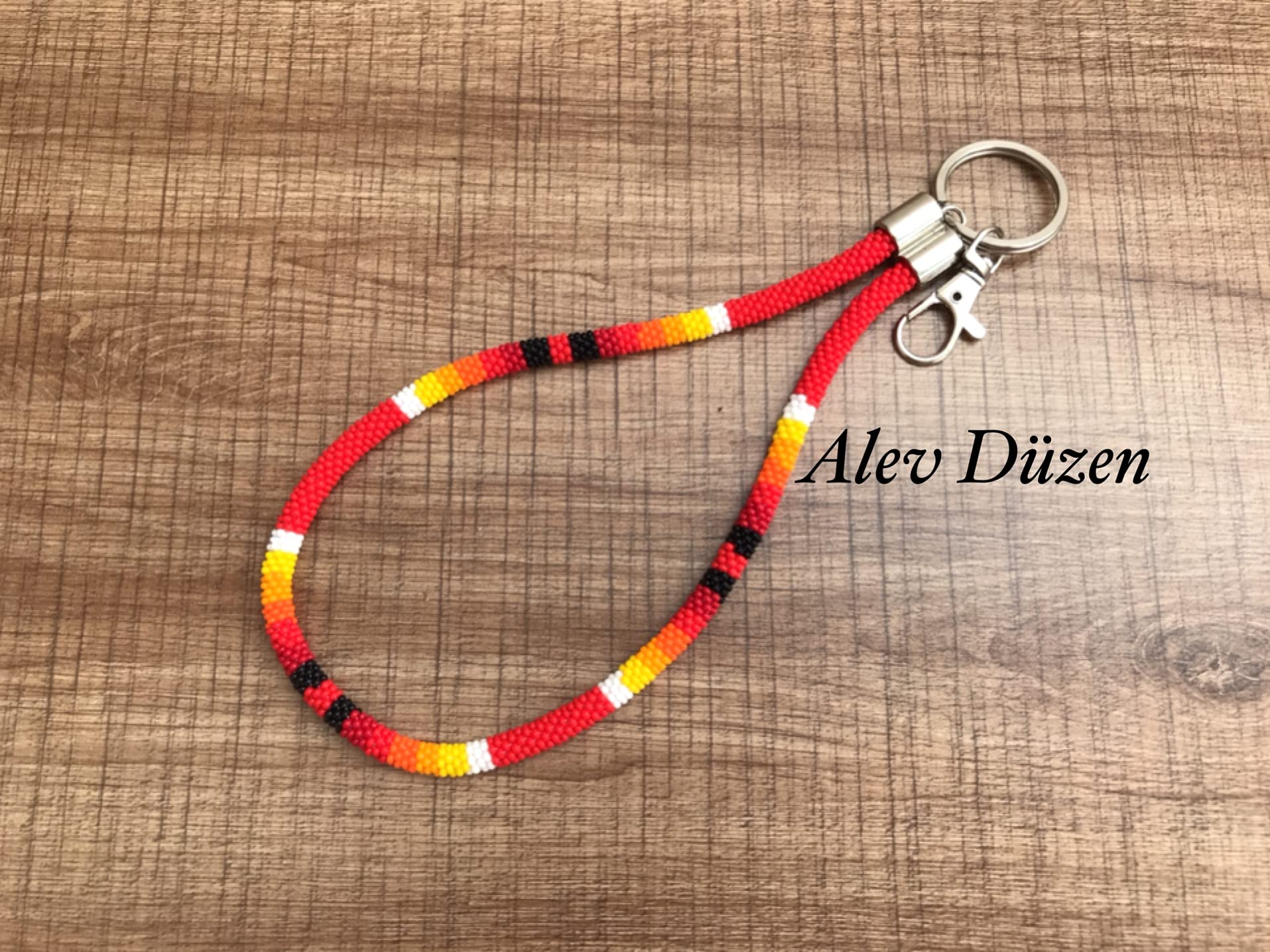 Native American Beaded Keychain - Handmade Leather Keyring with Beads, Purse Charm & Wristlet for Women - Boho Tribal Style ID Holder & Card Wallet - Perfect for Handbags, Backpacks, Gifts and Travel Accessories