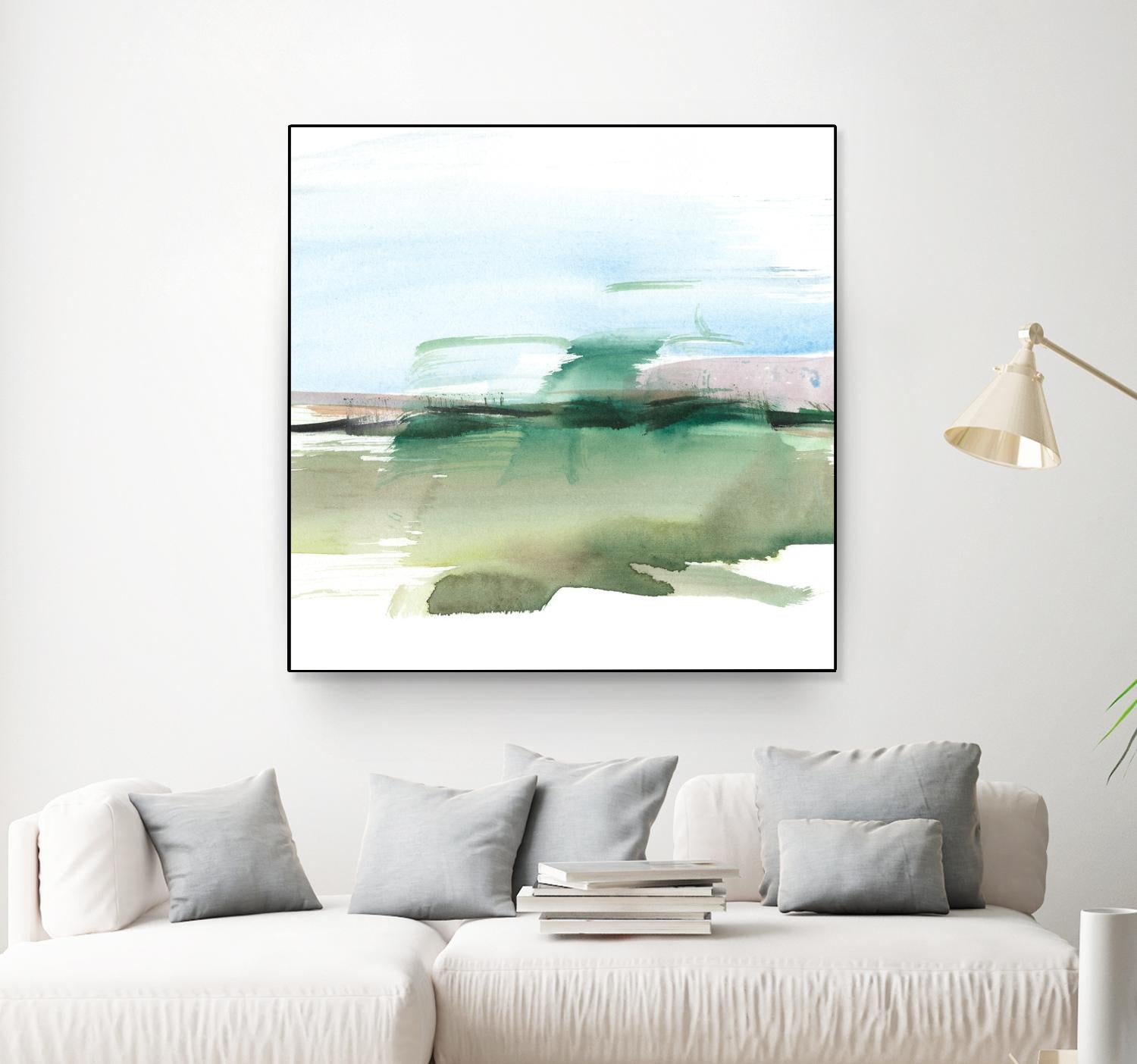 Abstract Wetland II Wall Art - Modern Canvas Painting for Home & Office Decor - Nature Inspired Landscape Artwork for Living Room, Bedroom or Office Spaces