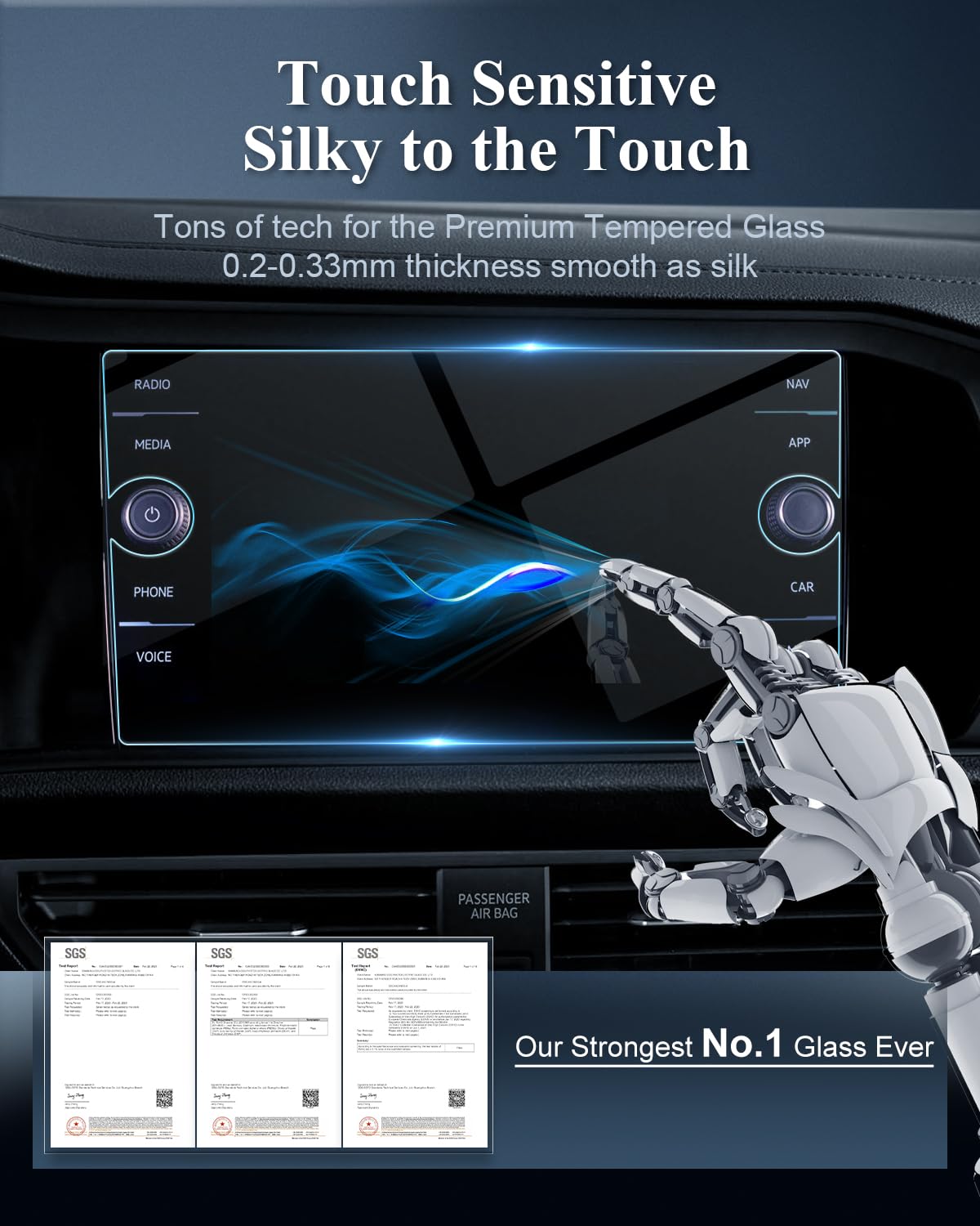 BIBIBO Tempered Glass Screen Protector for 2024-2025 VW Jetta (SE, SEL, GLI Autobahn) - 8