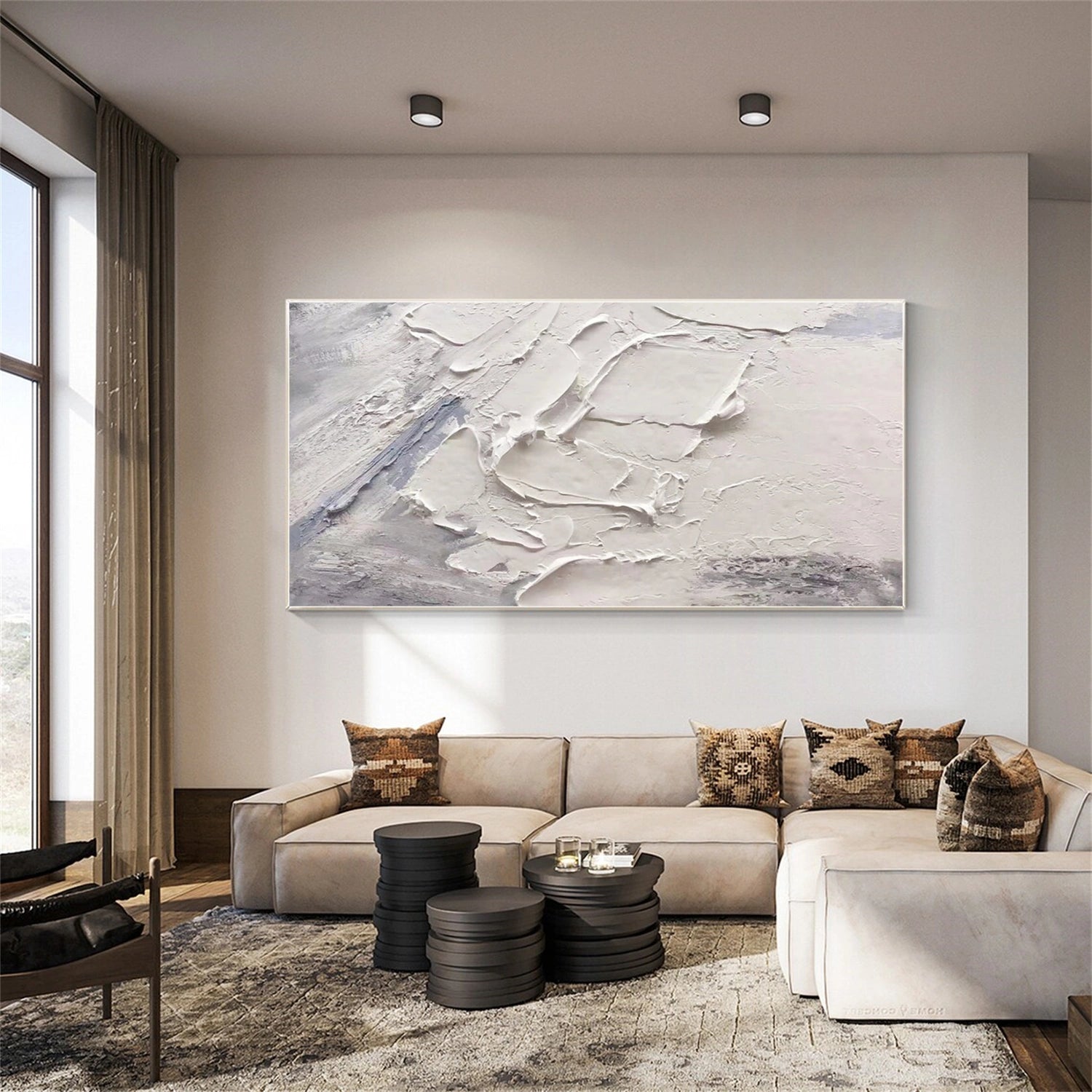 Abstract Texture Painting #AB 434 - Modern Wall Art Decor for Living Room, Bedroom & Office - Handmade Canvas Artwork