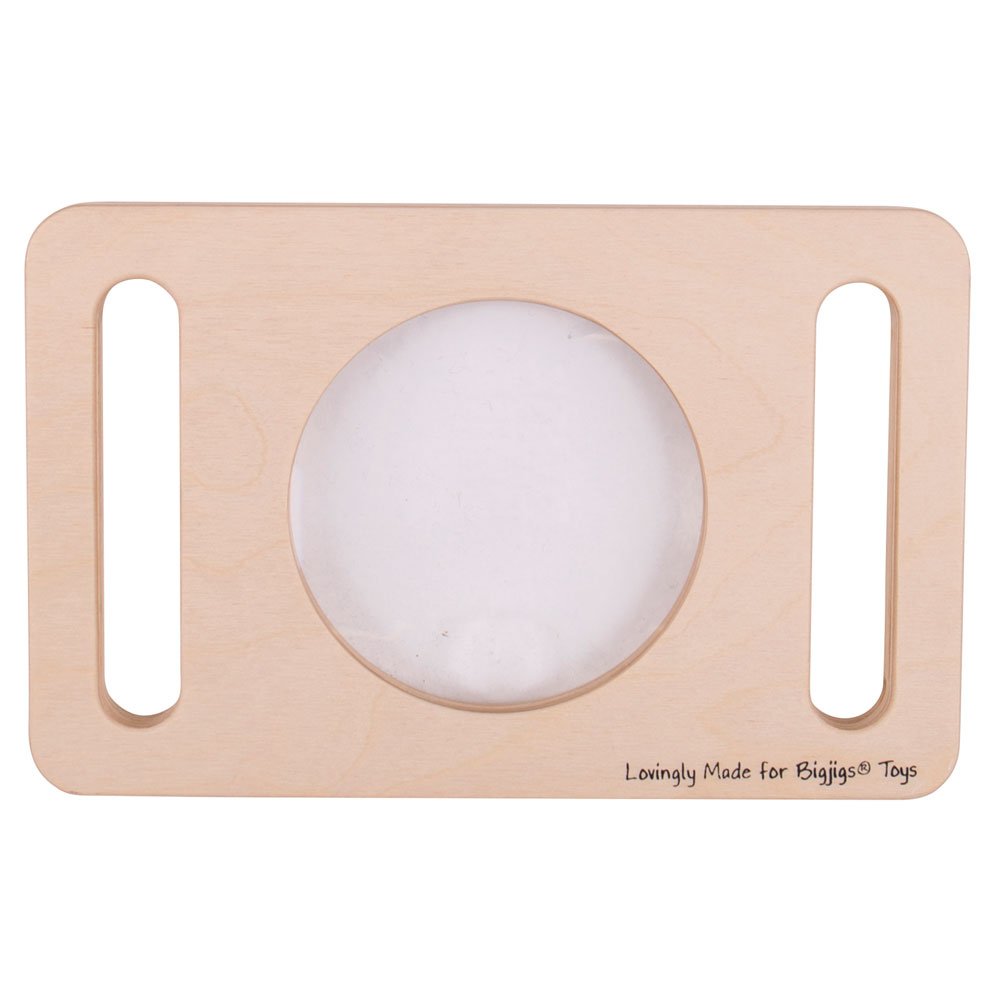 Bigjigs Toys Two Handed Magnifying Glass for Kids - 5X Magnification, Durable Wooden Explorer Tool for Science Experiments, Bug Hunting & Nature Exploration