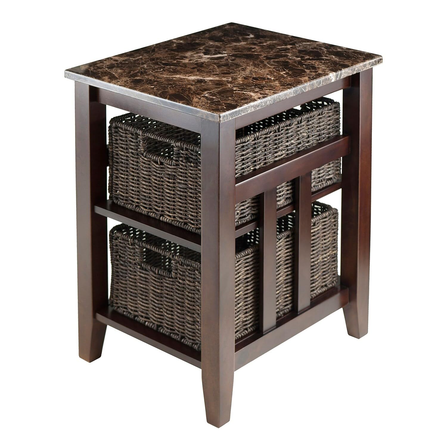 Winsome 76320 7632 Brown Wooden Side Table - End Table for Living Room, Bedroom & Office - Compact Nightstand with Sturdy Design