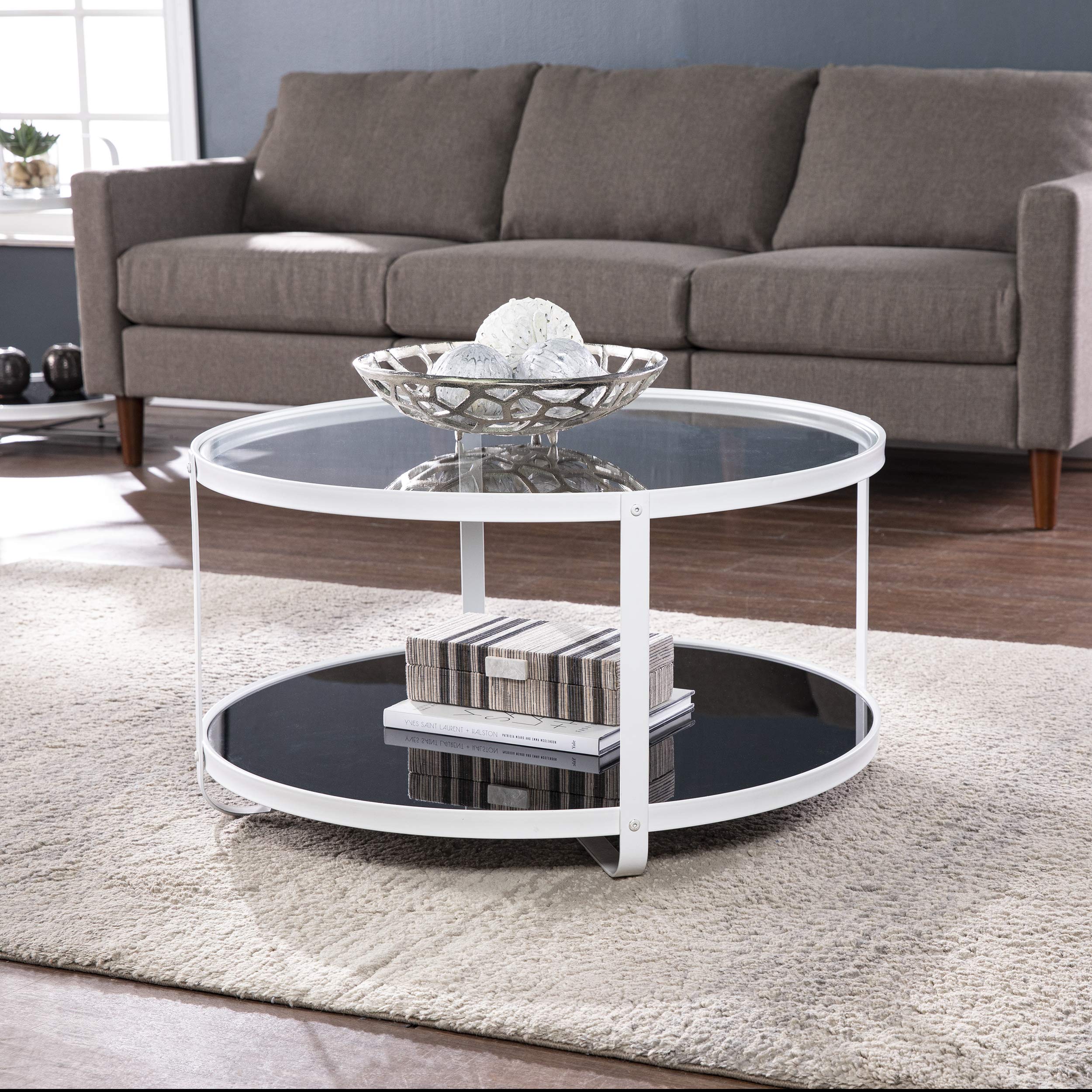 SEI Furniture Vimmerly Modern Coffee Table - Black & White Finish - Perfect for Living Room, Office, or Lounge Decor