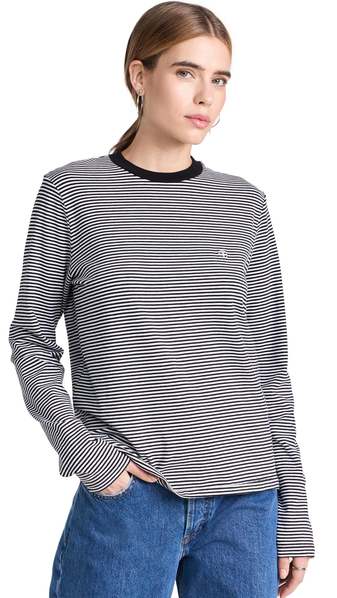 ANINE BING Women's Rylan Tee - Soft Cotton Short Sleeve T-Shirt for Women | Casual Everyday Wear, Layering & Street Style Outfits