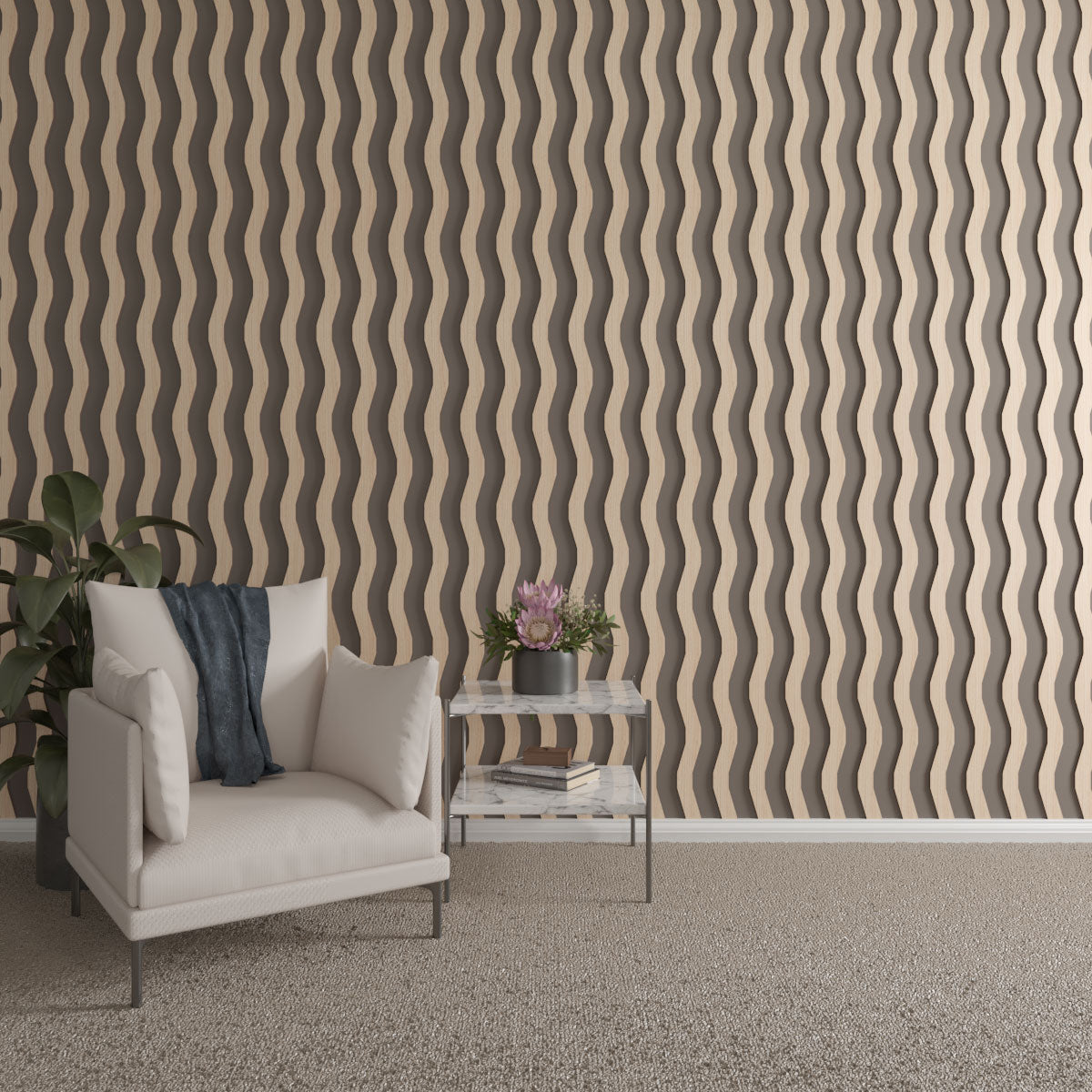 Adjustable Wood Slat Wall Kit - Brazos Modern Acoustic Panel for Home & Office Decor - DIY Room Divider & Soundproofing Solution