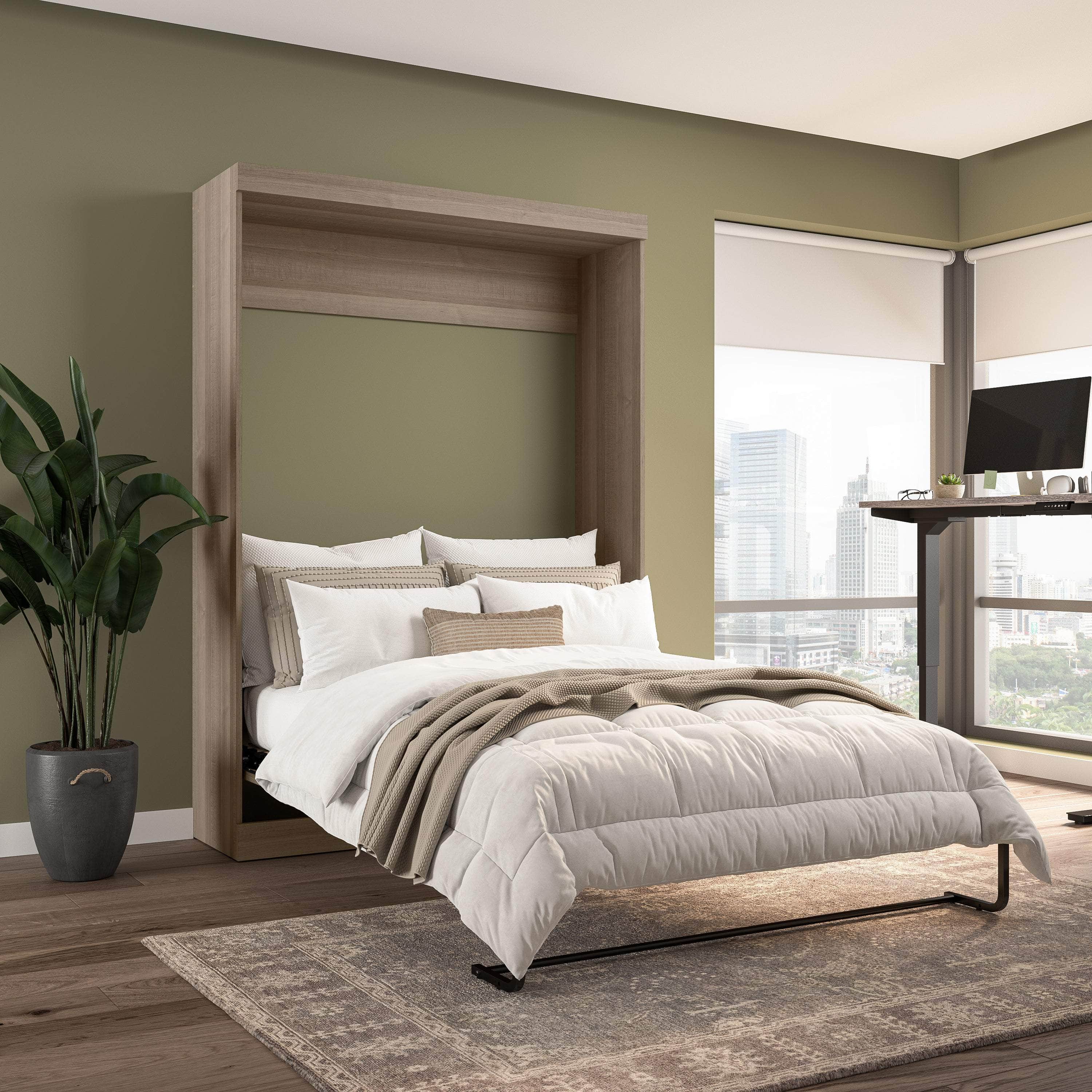 Pur Full Size Murphy Wall Bed with 7 Color Options - Space-Saving Wall Bed for Small Apartments, Guest Rooms & Home Offices