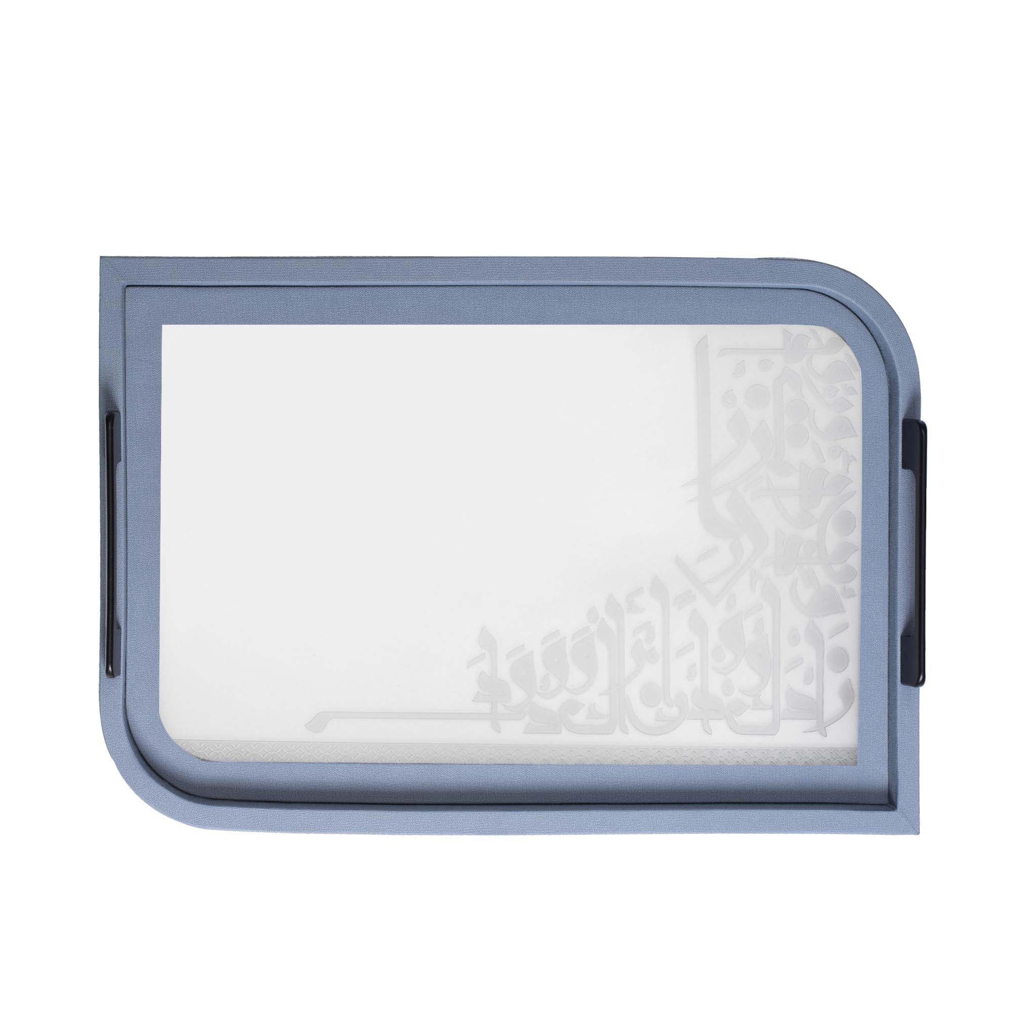 Dimlaj Wadoud Acrylic Serving Tray - Lightweight & Durable Grayish Blue Serving Platter for Food, Drinks, Breakfast in Bed, Party Snacks - Perfect for Home, Office, Hotel & Restaurant Use