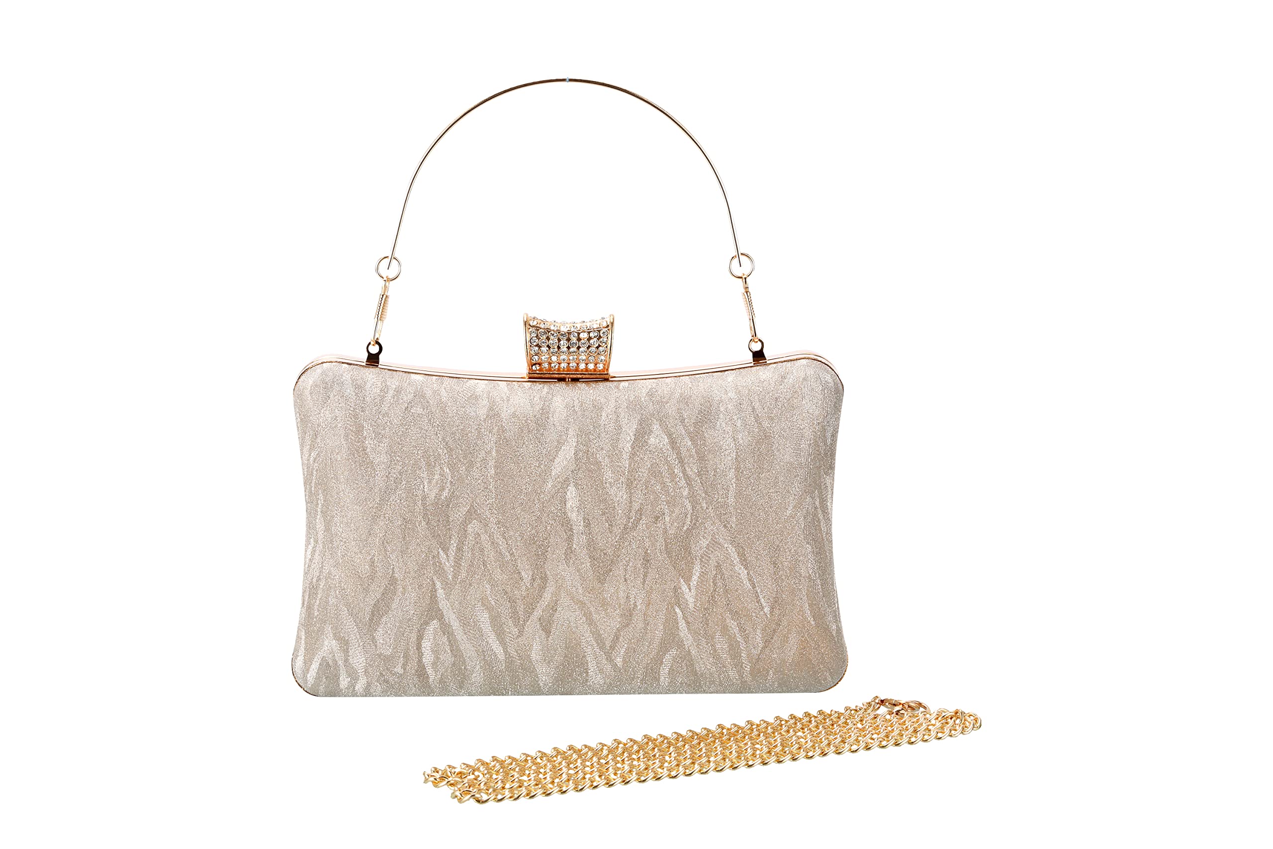 Elegant Gold Clutch Purse for Women - Perfect for Weddings, Parties, Prom & Formal Events | Evening Shoulder Handbag for Bridal & Special Occasions