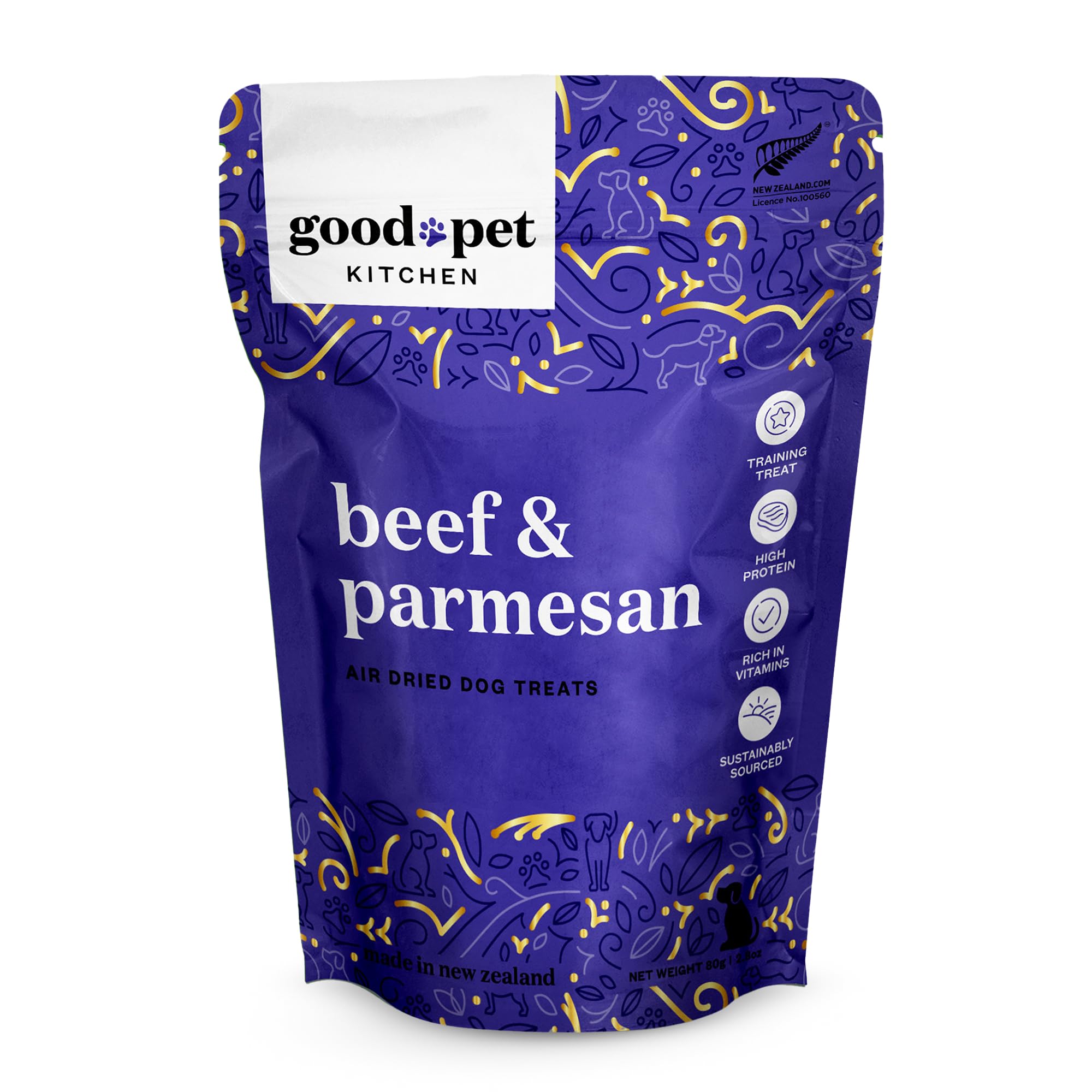 Natural Air-Dried Dog Treats - Grain Free Beef & Parmesan (2.8oz) for Training & Snacks